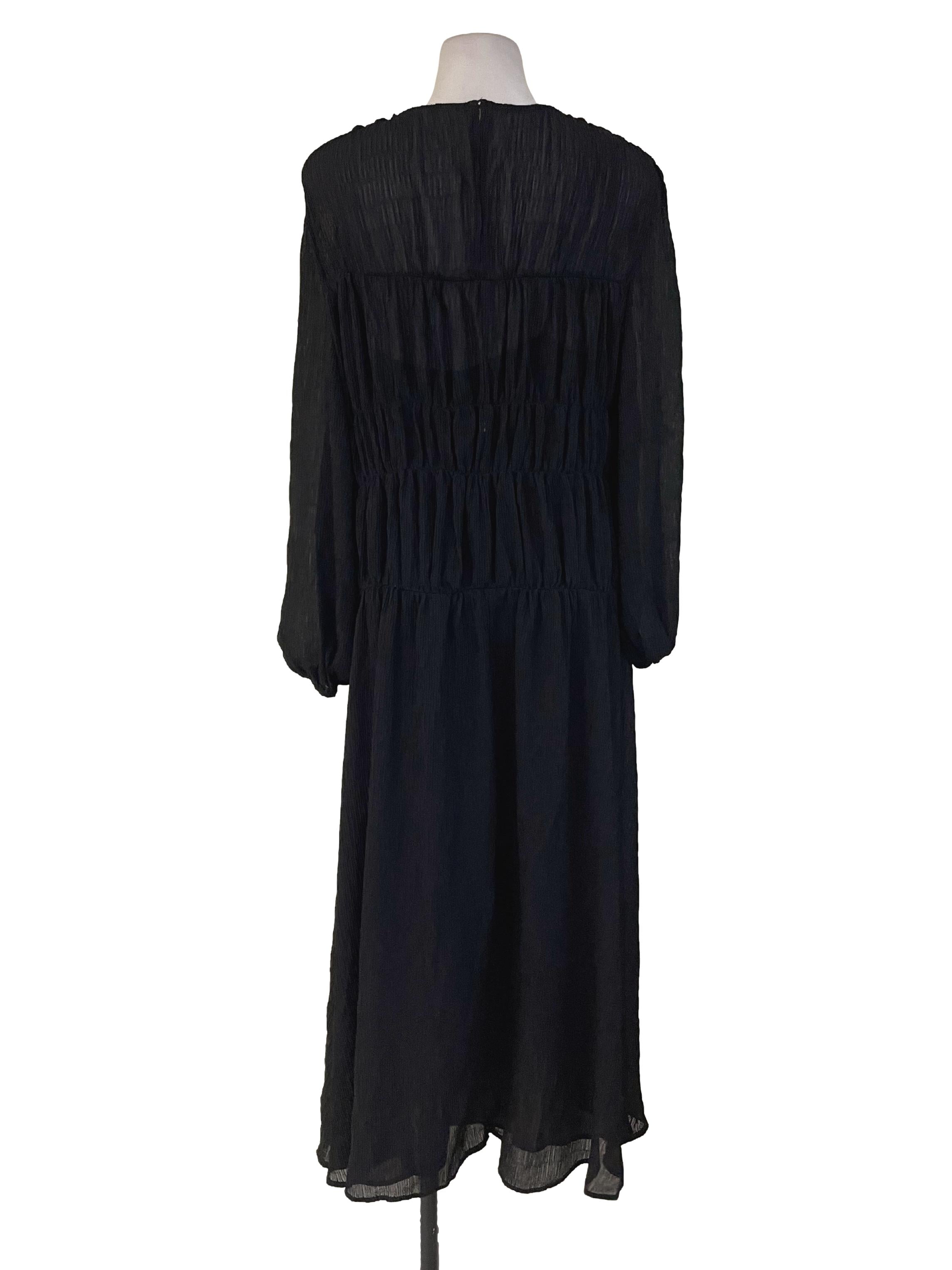 Black Shirred Dress