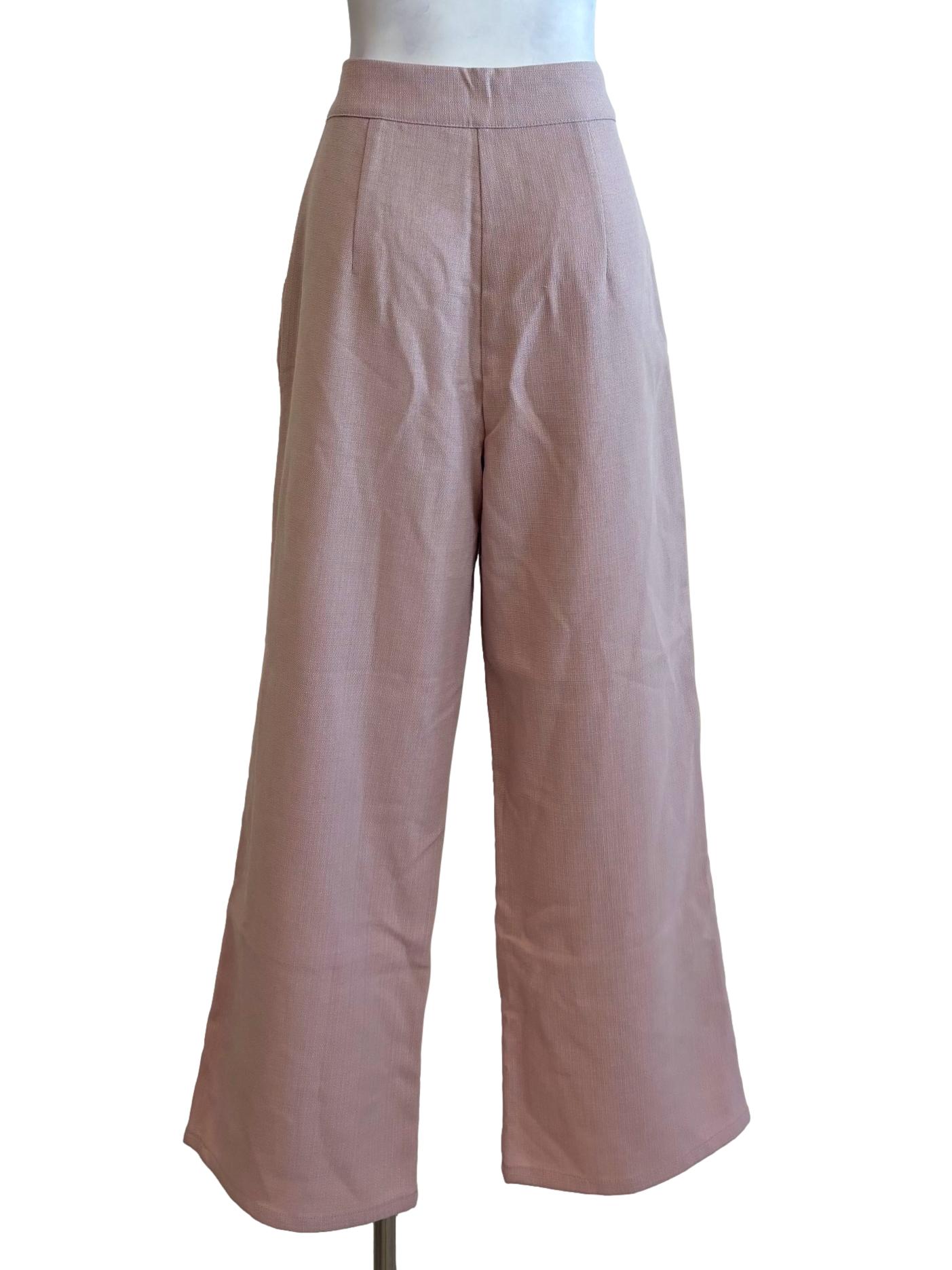 Melon Pink Wide Leg Formal Pants