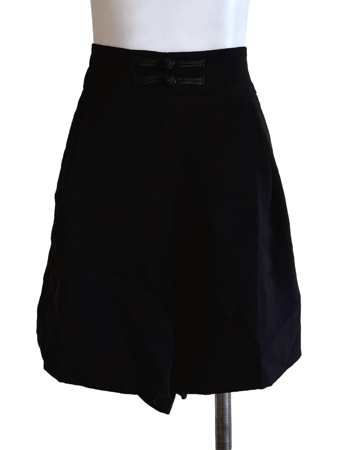 Ink Black With Chinese Button Shorts