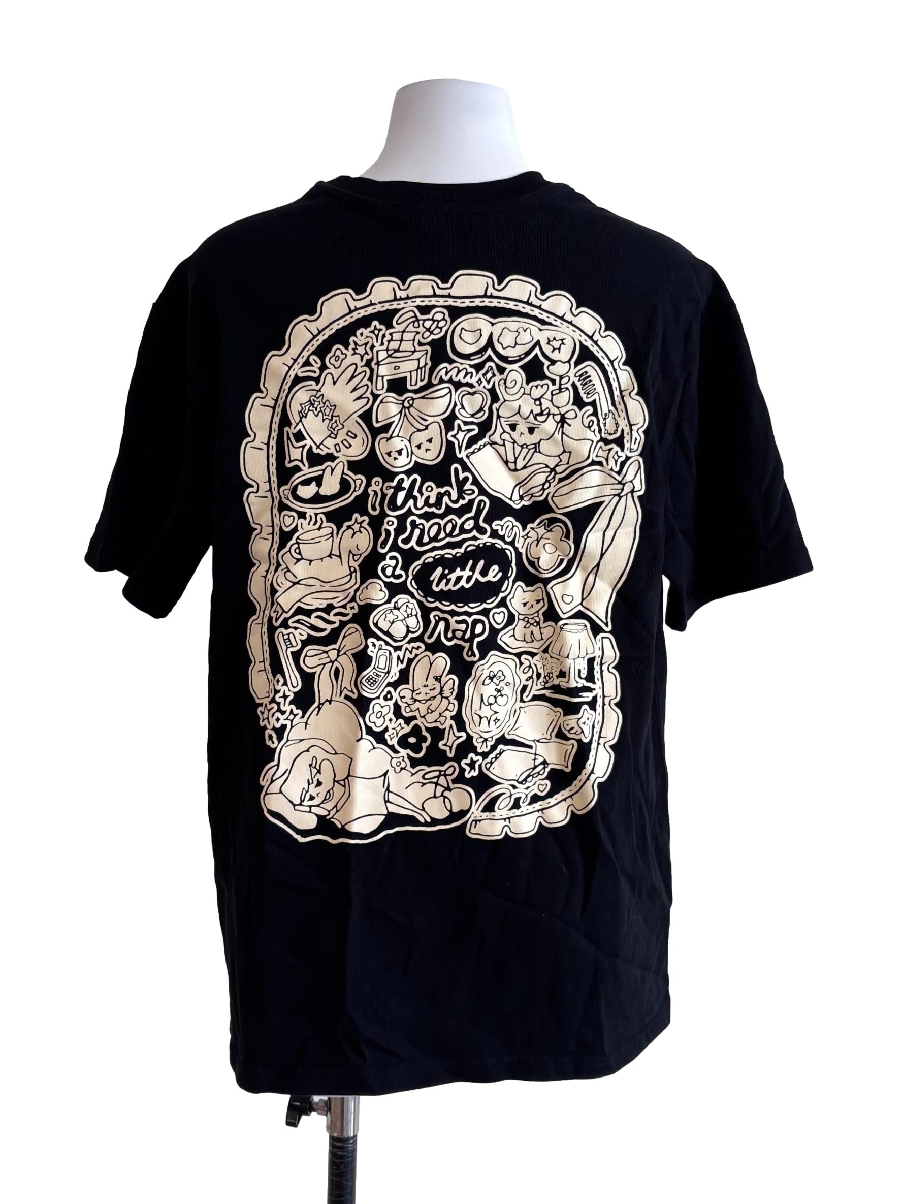 Jet Black Oversize Graphic Tee