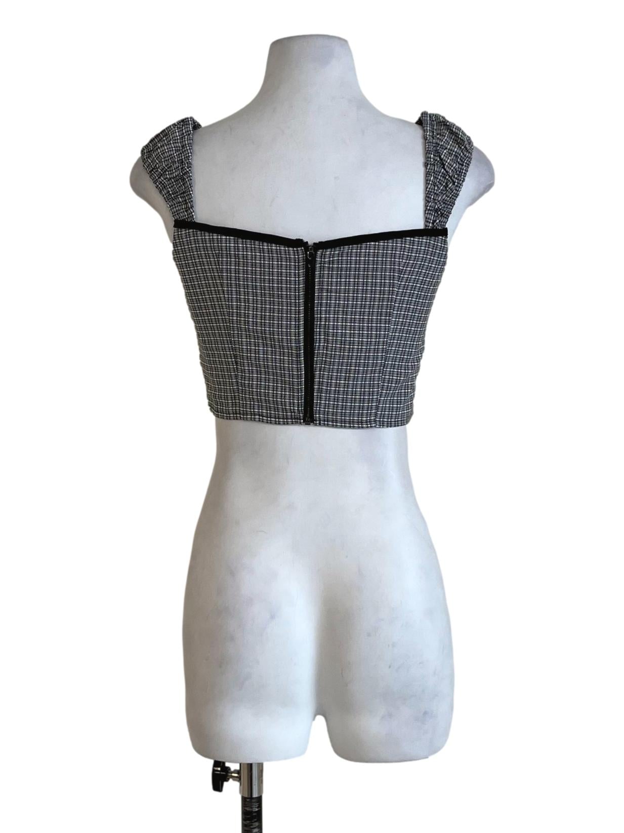 Black Zador Ruched Strap Crop Top