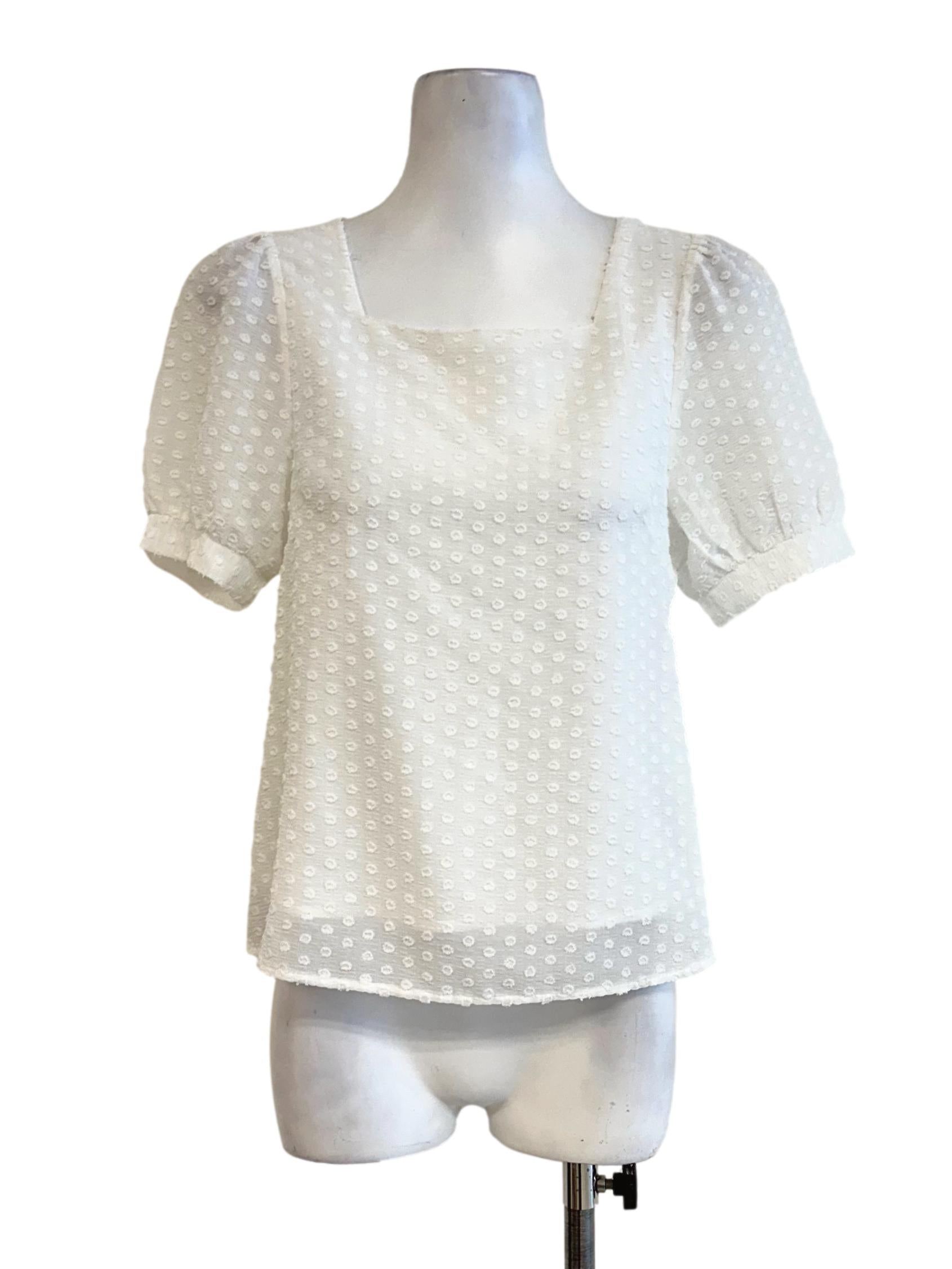 Porcelain White Dots Textured Top