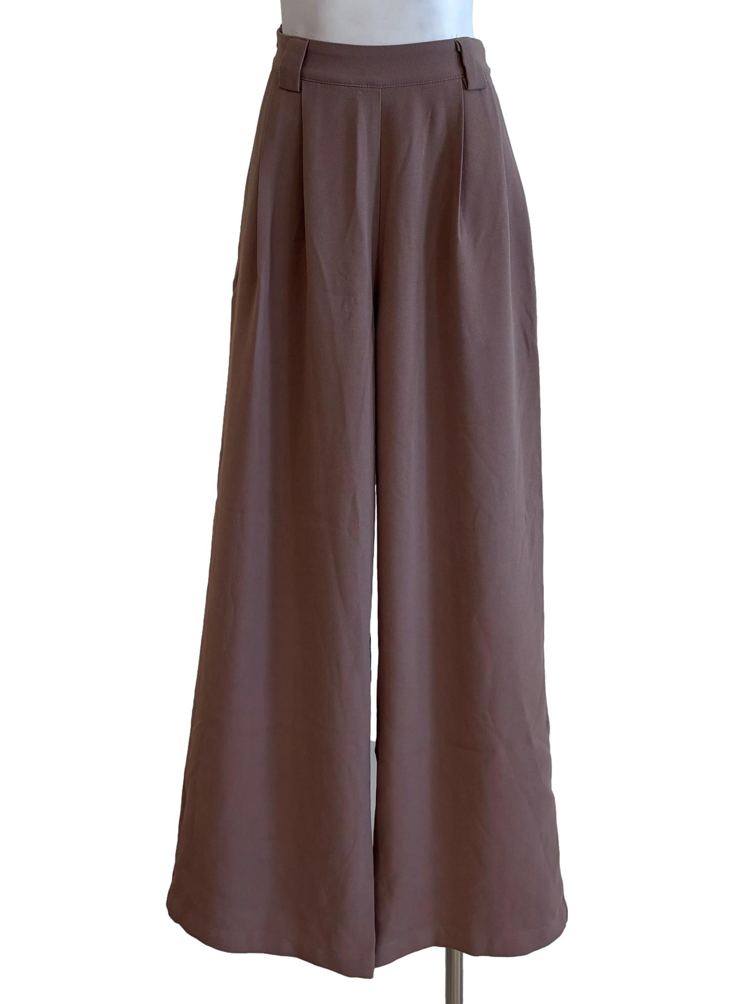 Latte Wide Leg Pleated Pants