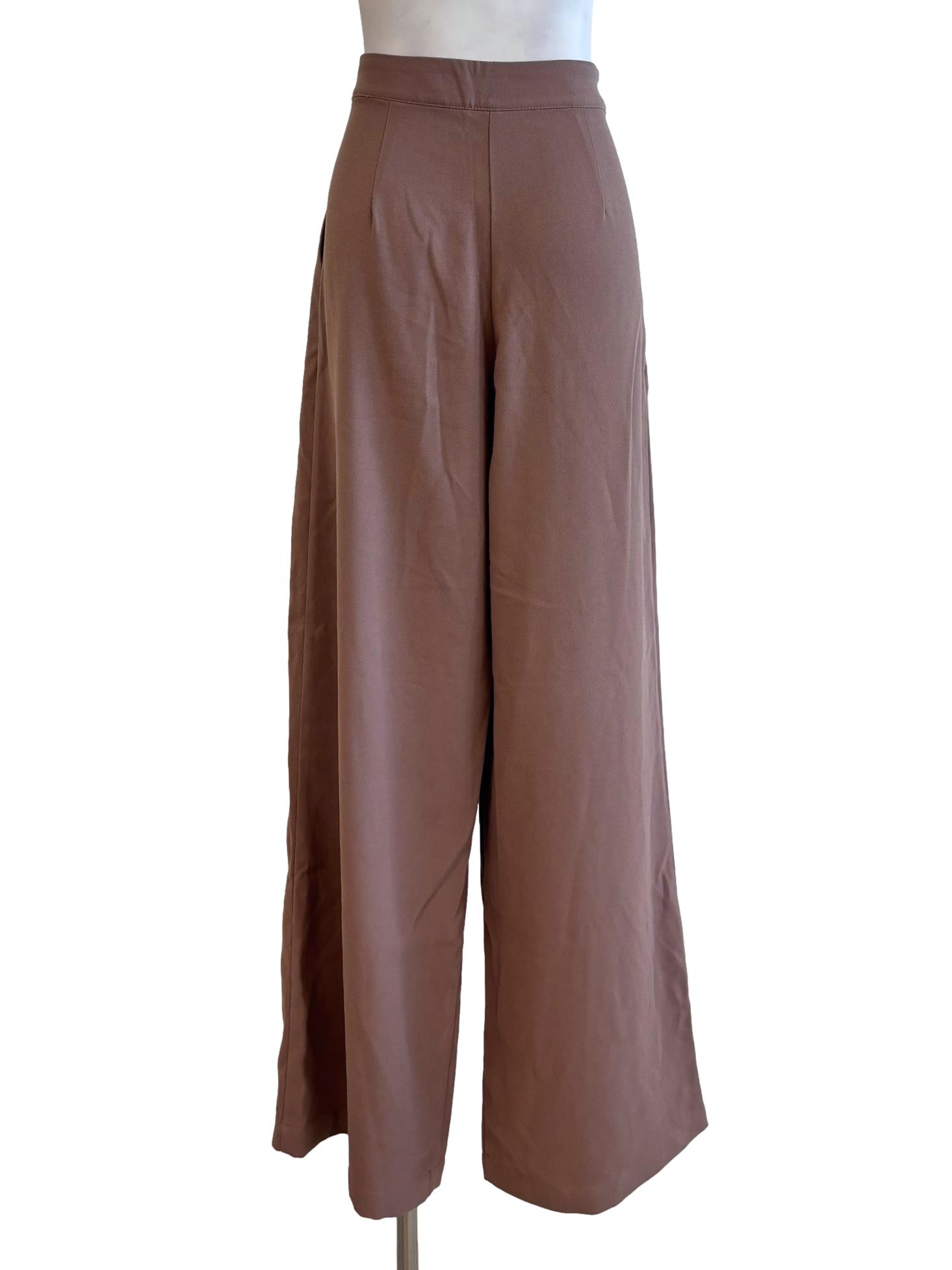Latte Wide Leg Pleated Pants
