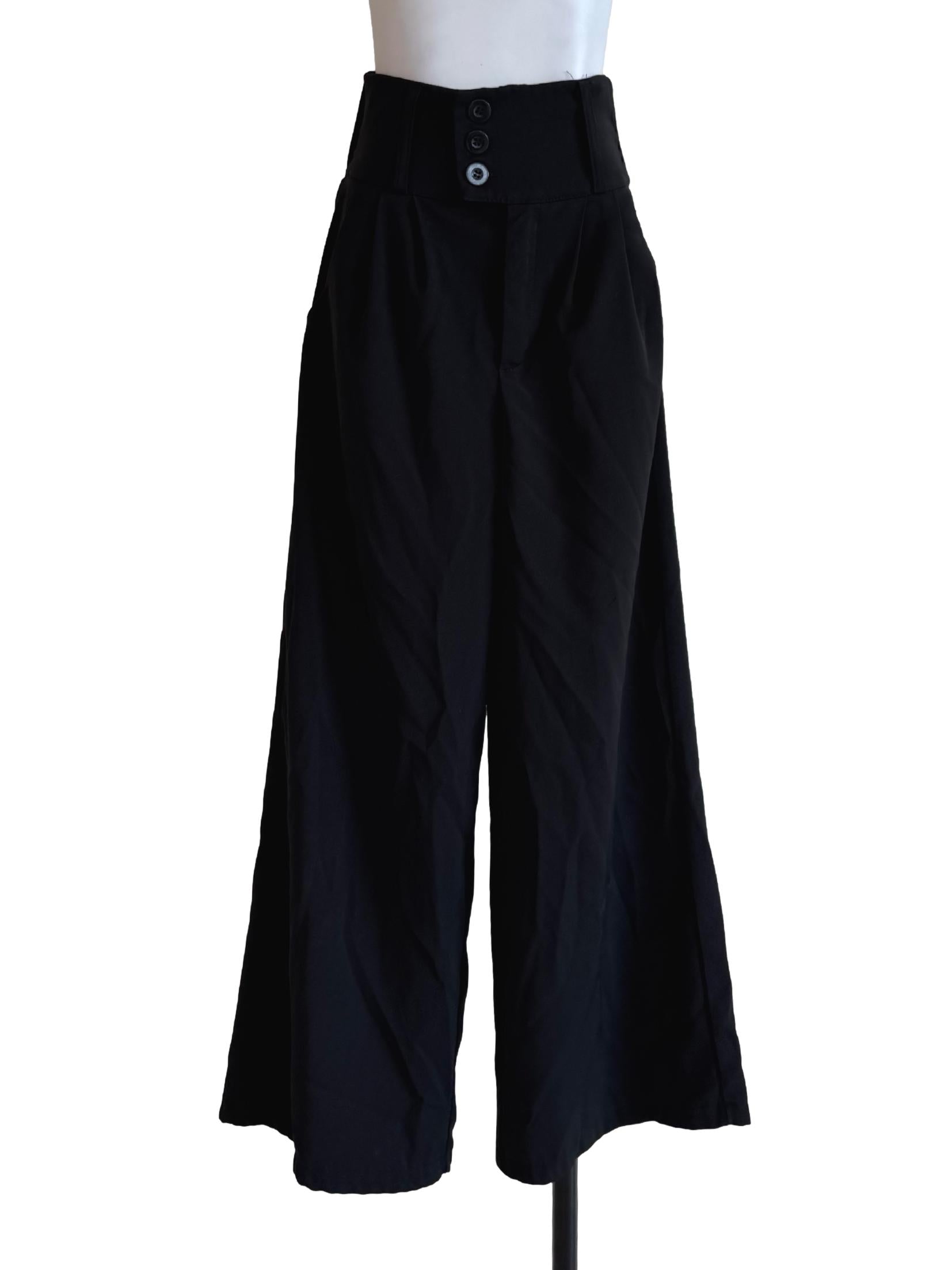 Shiny Black High Waisted Pants