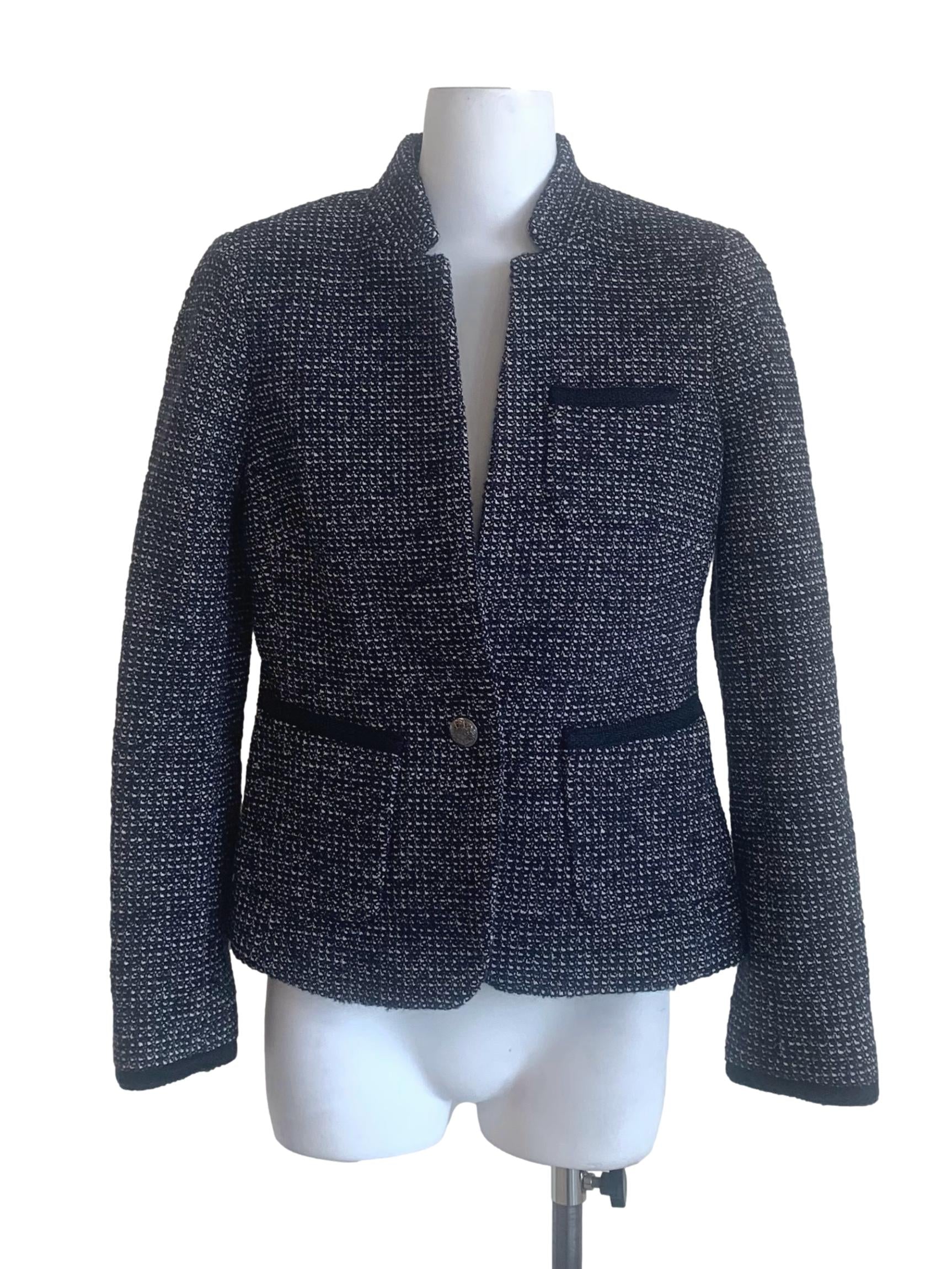 Berry Blue Tweed Cutaway Blazer