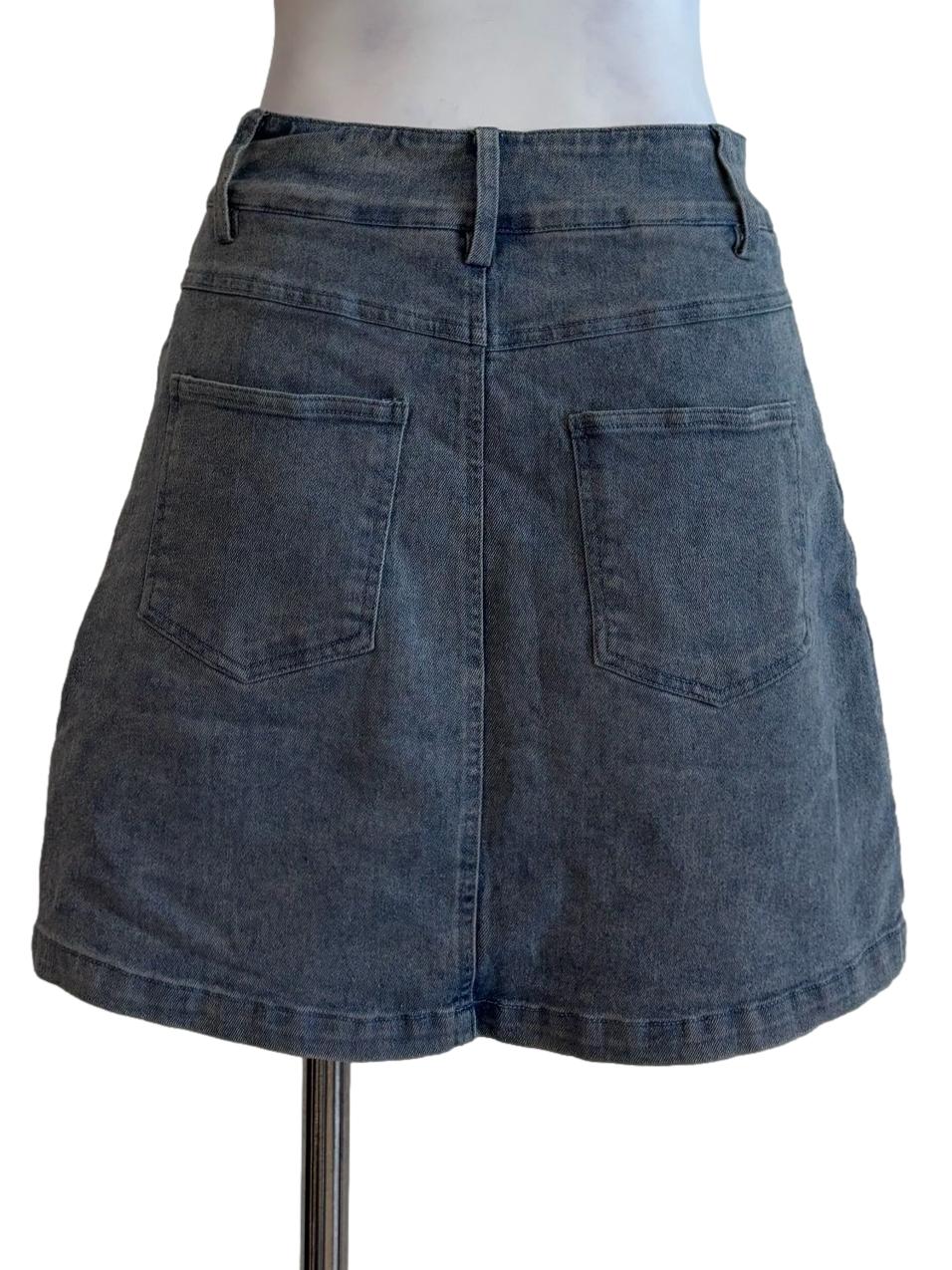Denim Blue Mini Skirt