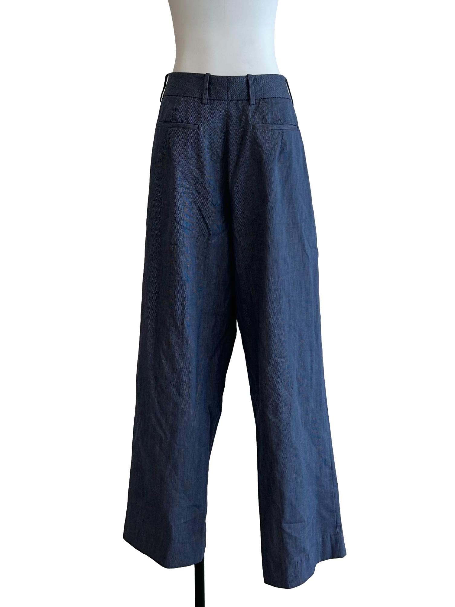 Navy Blue And White Striped Pants