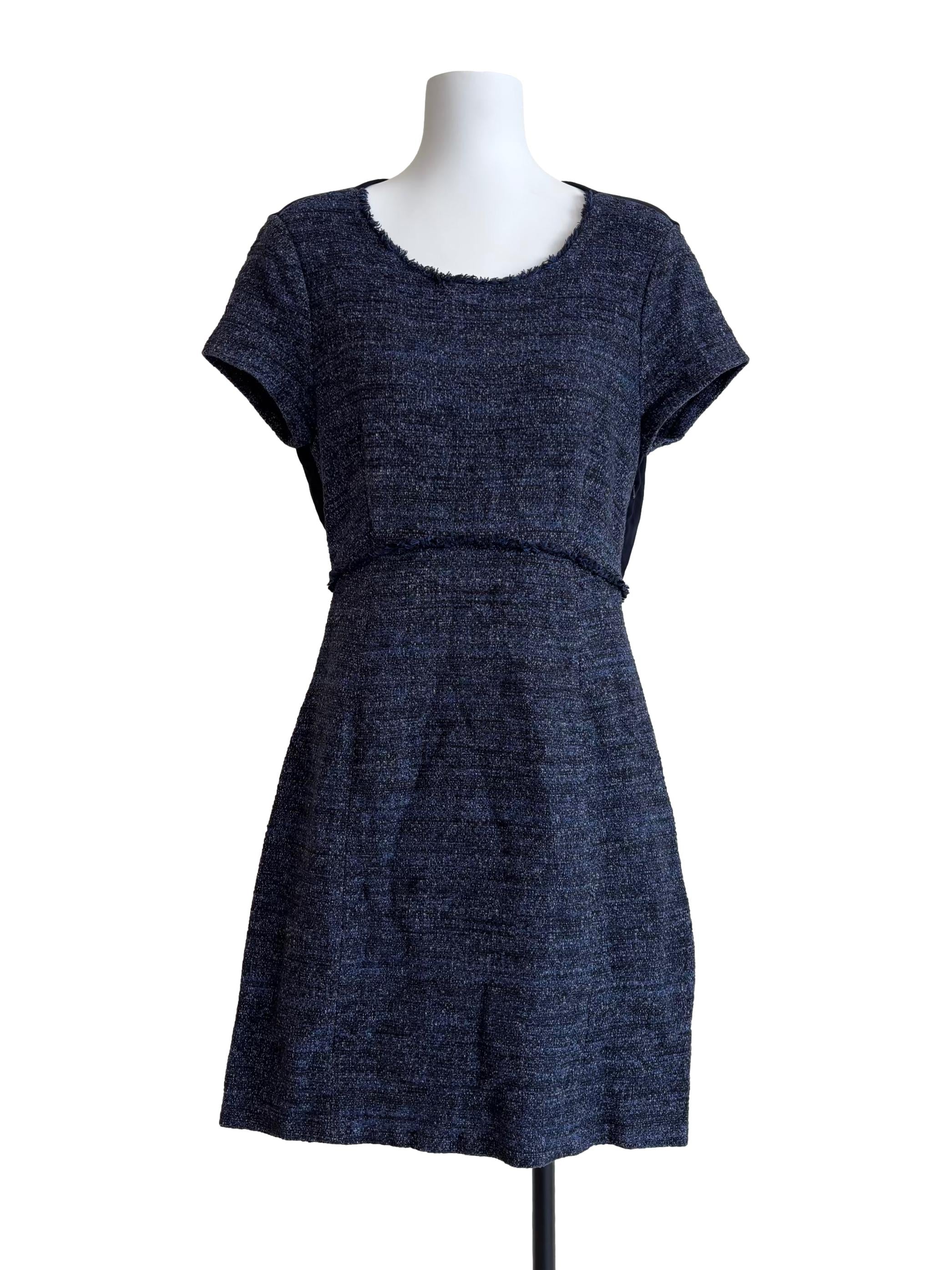 Spruce Blue A-Line Tweed Dress