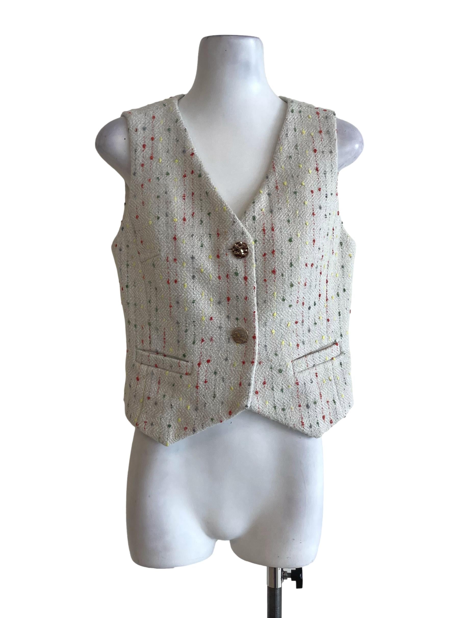 Cream Tweed Vest LB
