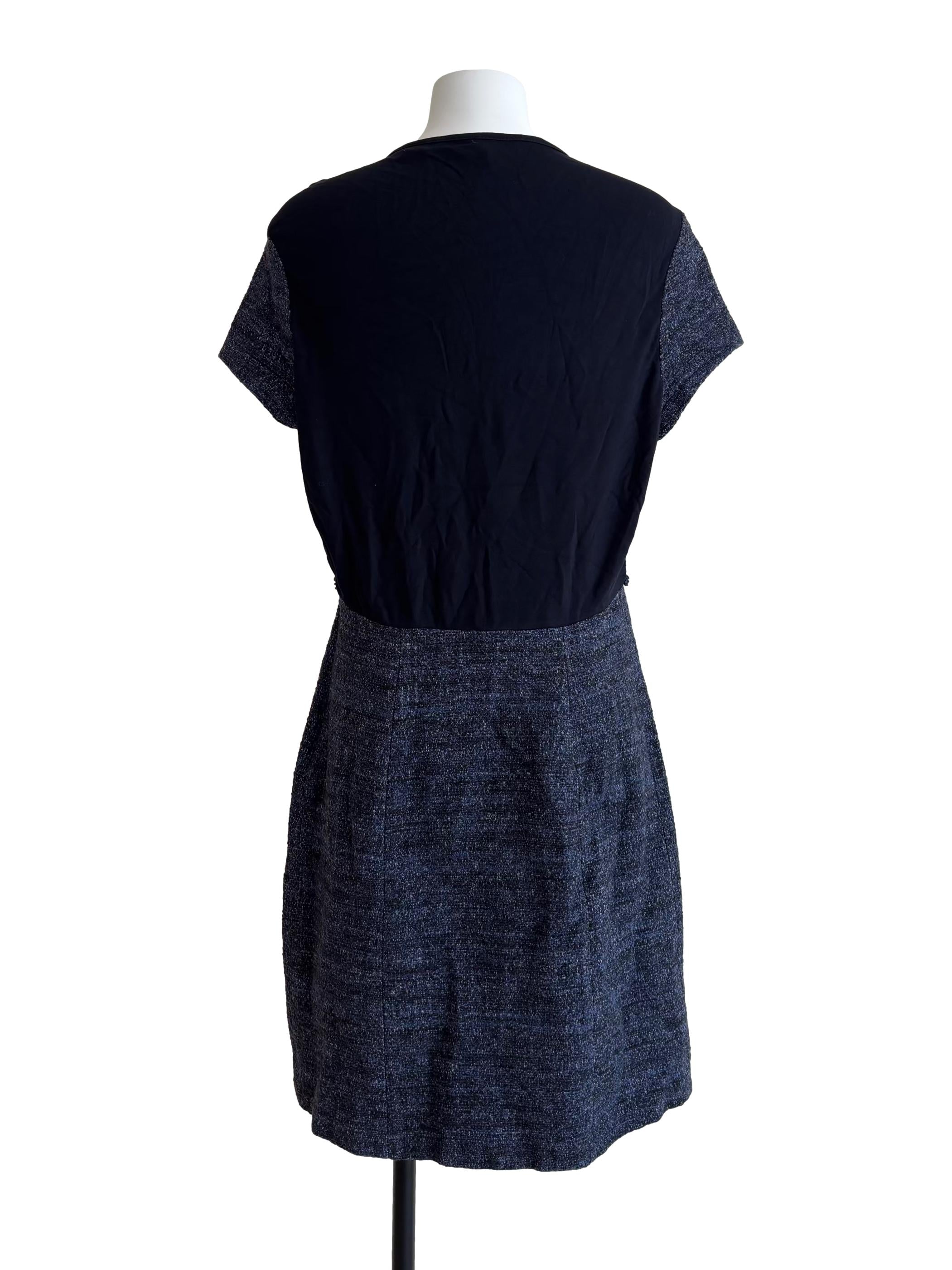Spruce Blue A-Line Tweed Dress