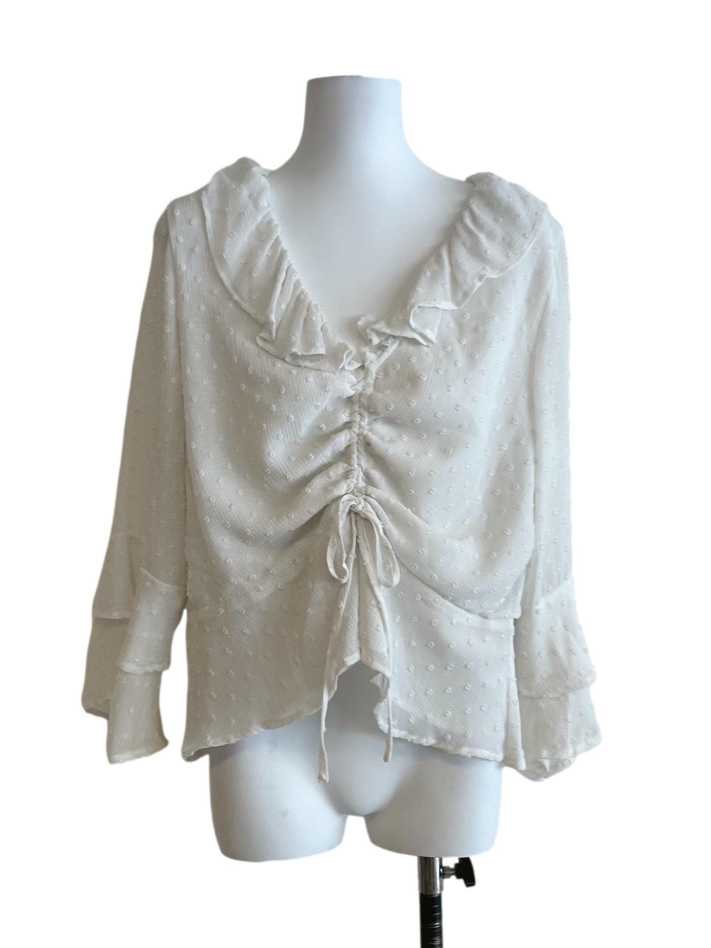 Pearl White Long Sleeves Blouse