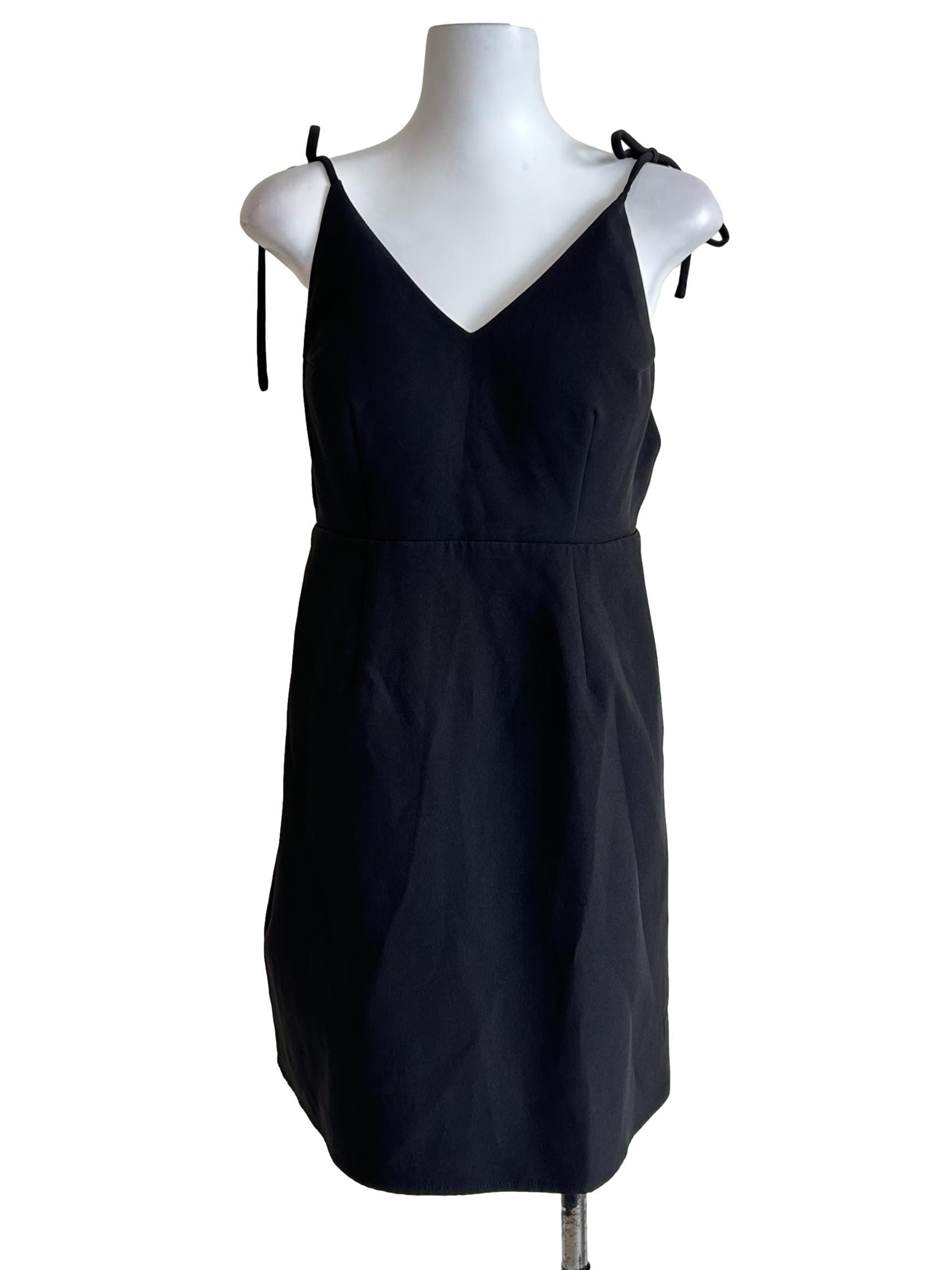 Black Tie Strap Mini Dress
