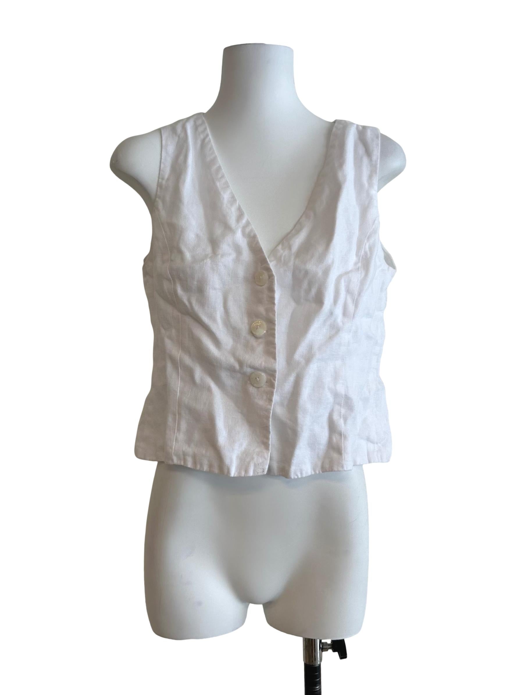 Pearl White Vest Top
