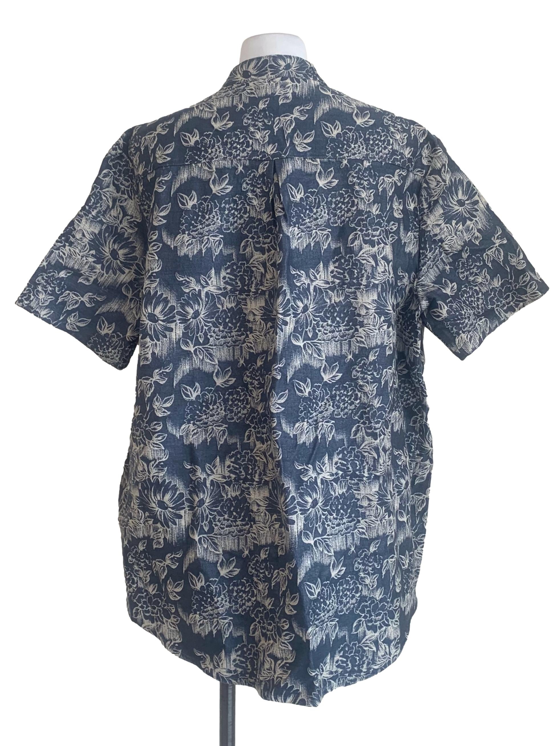 Spruce Blue Pattern Collared Top