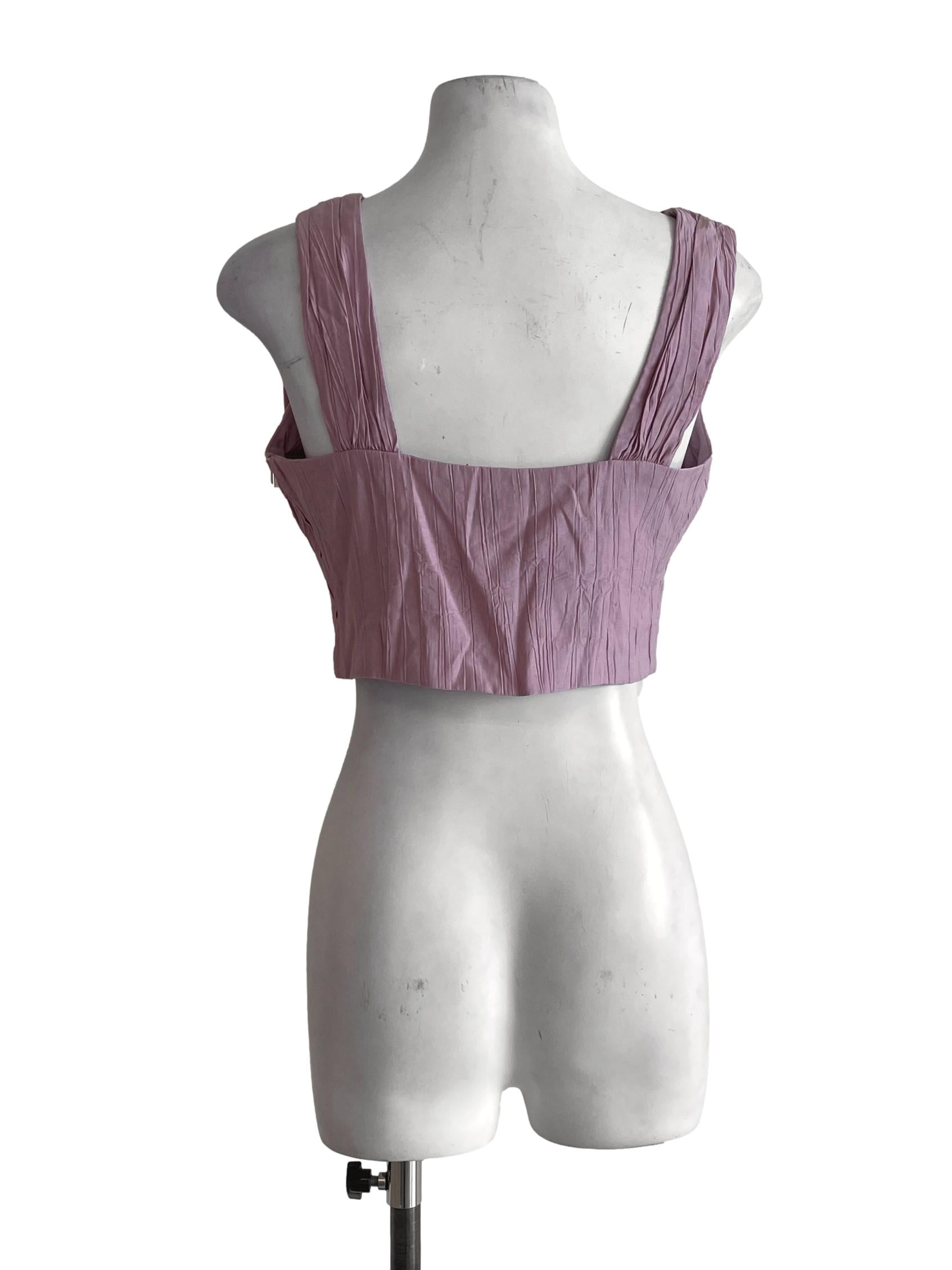 Pastel Pink Gathered Crop Top LB