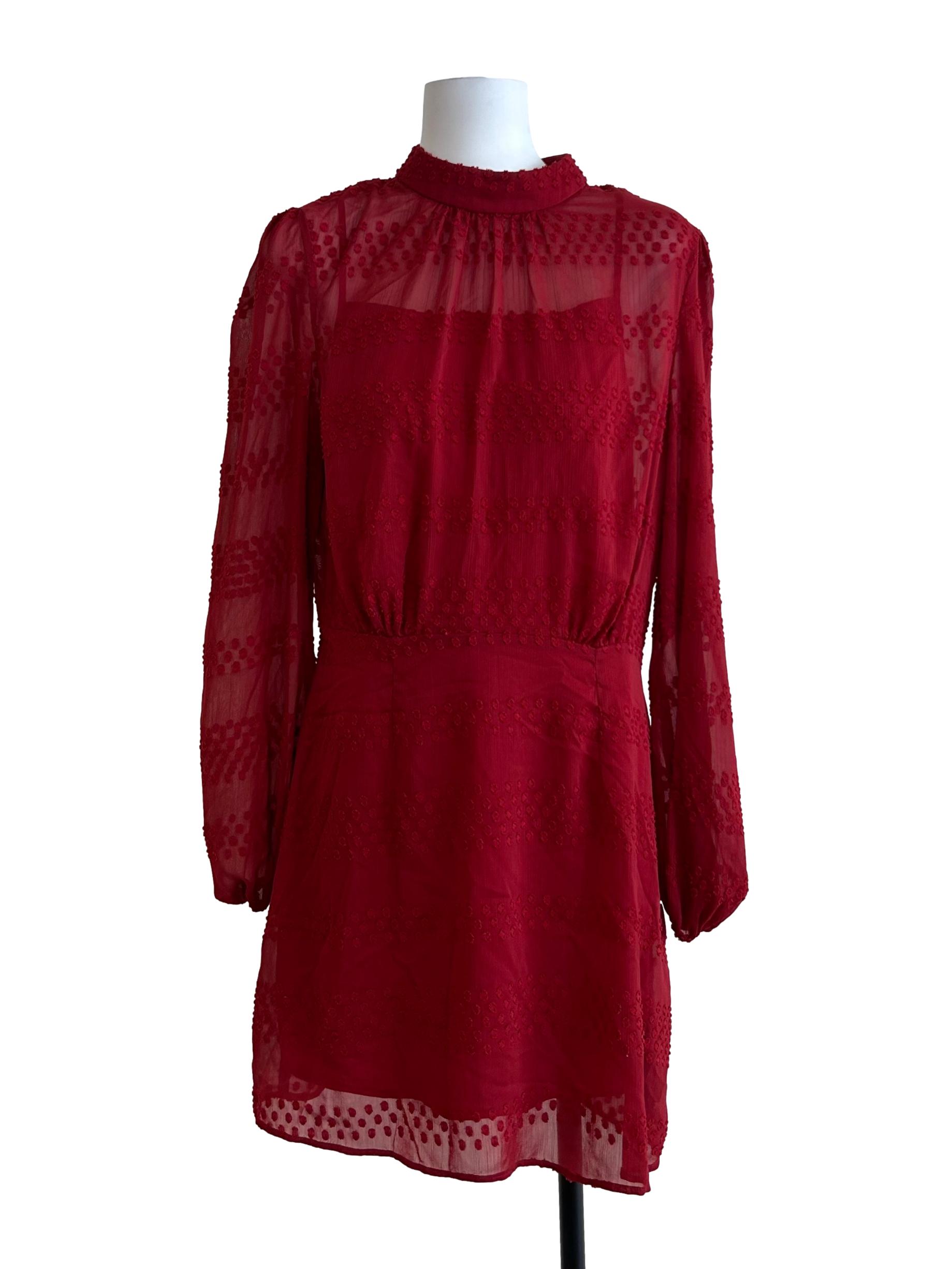 Scarlet Red High Neck Dress