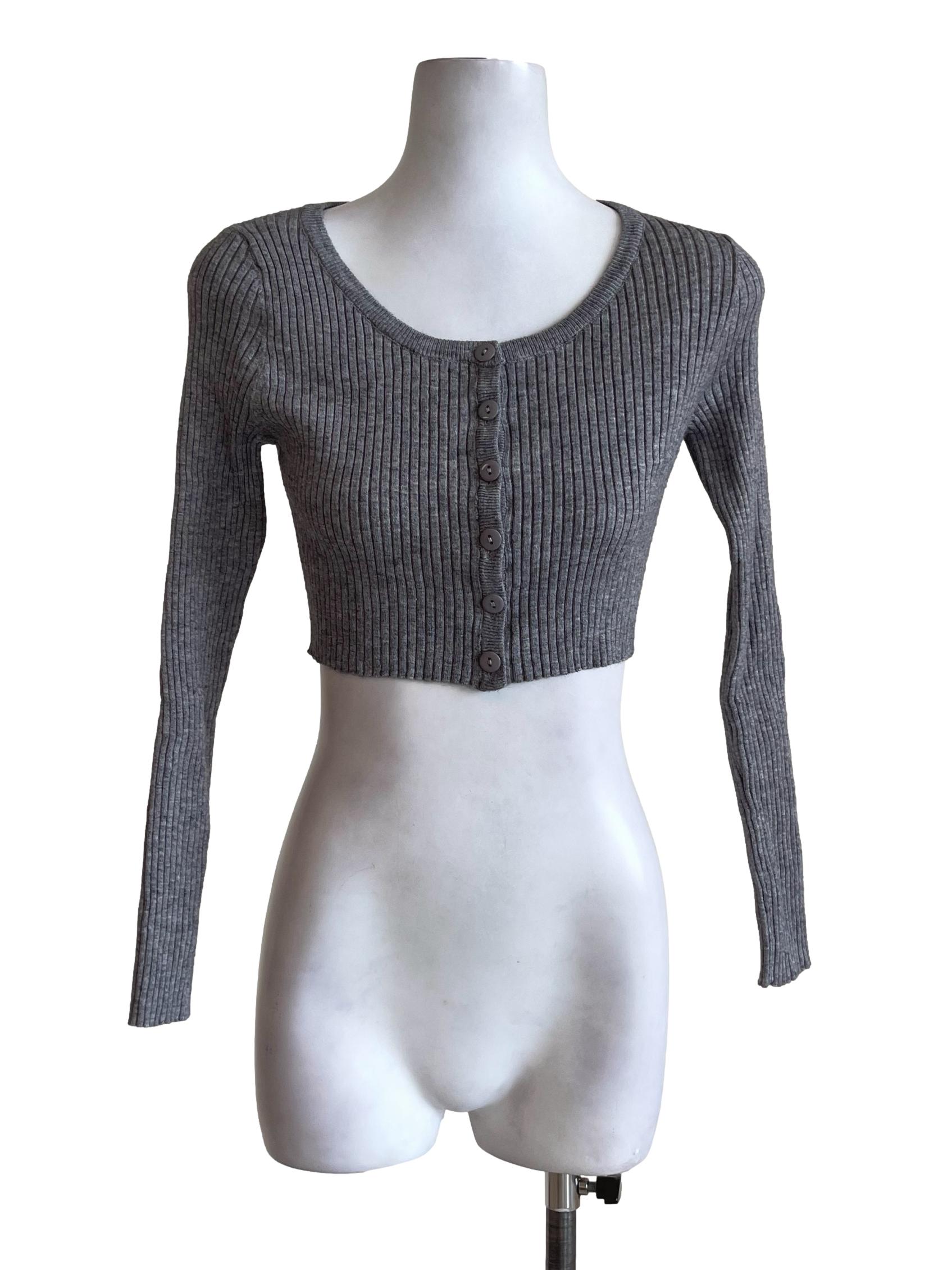 Grey Cropped Cardigan TTR