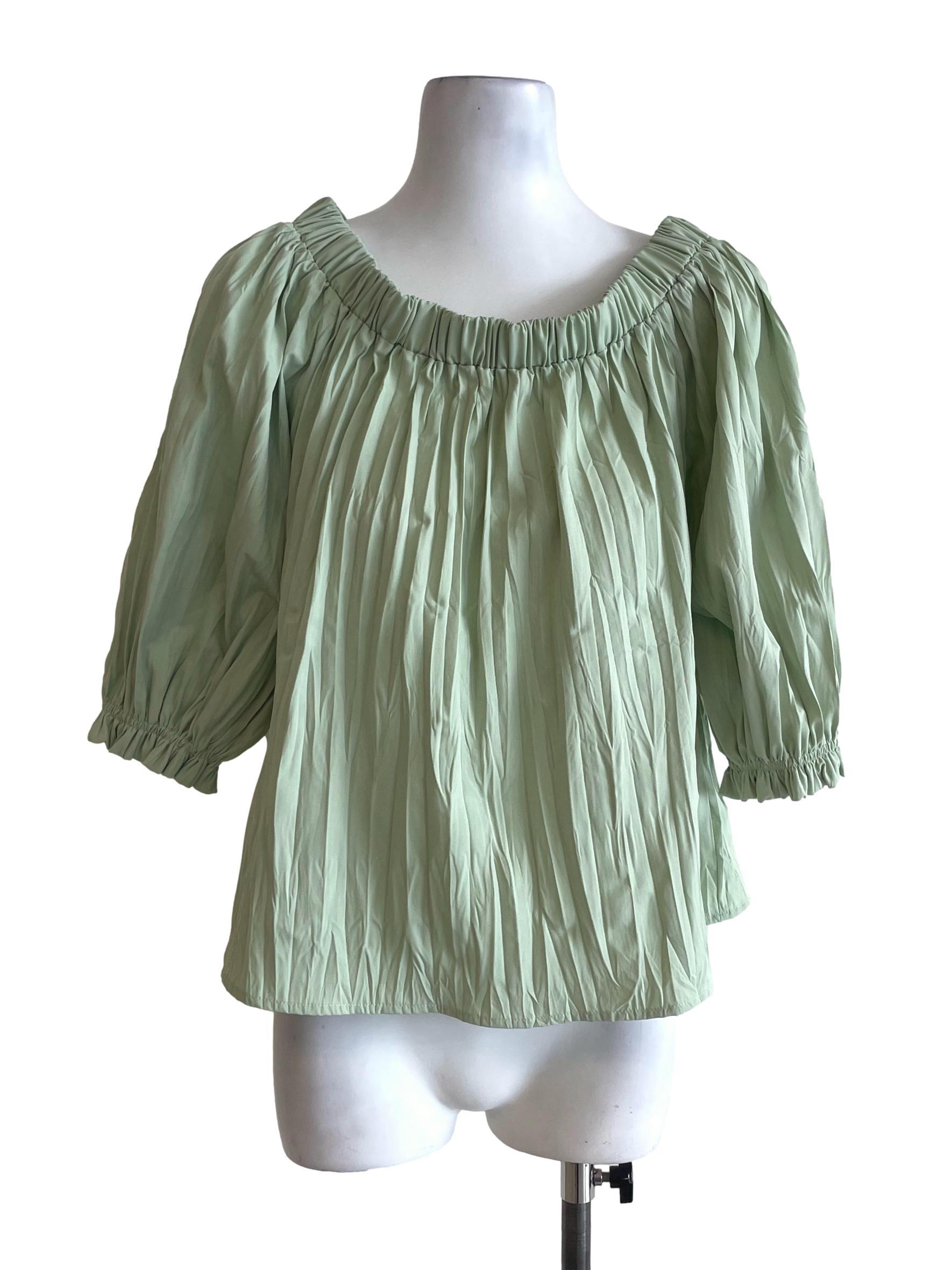 Light Green Off Shoulder Top LB