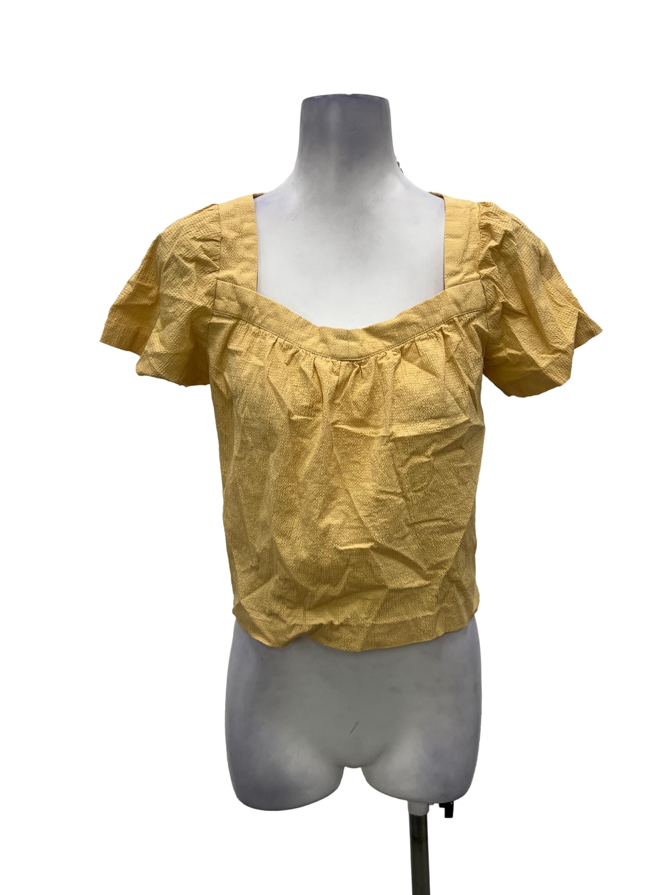 Yellow Textured Blouse