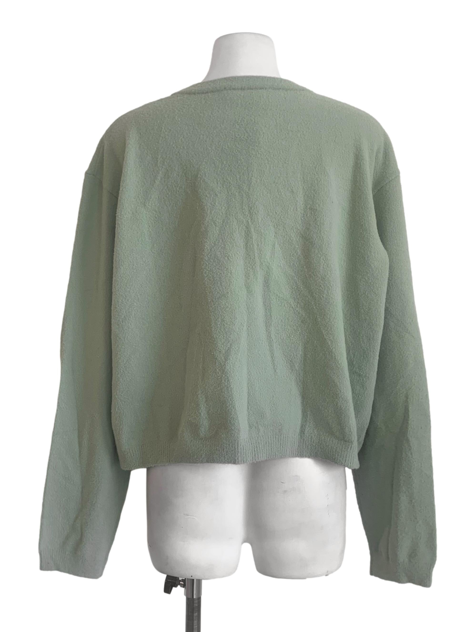 Sage Green Furry Cardigan LB