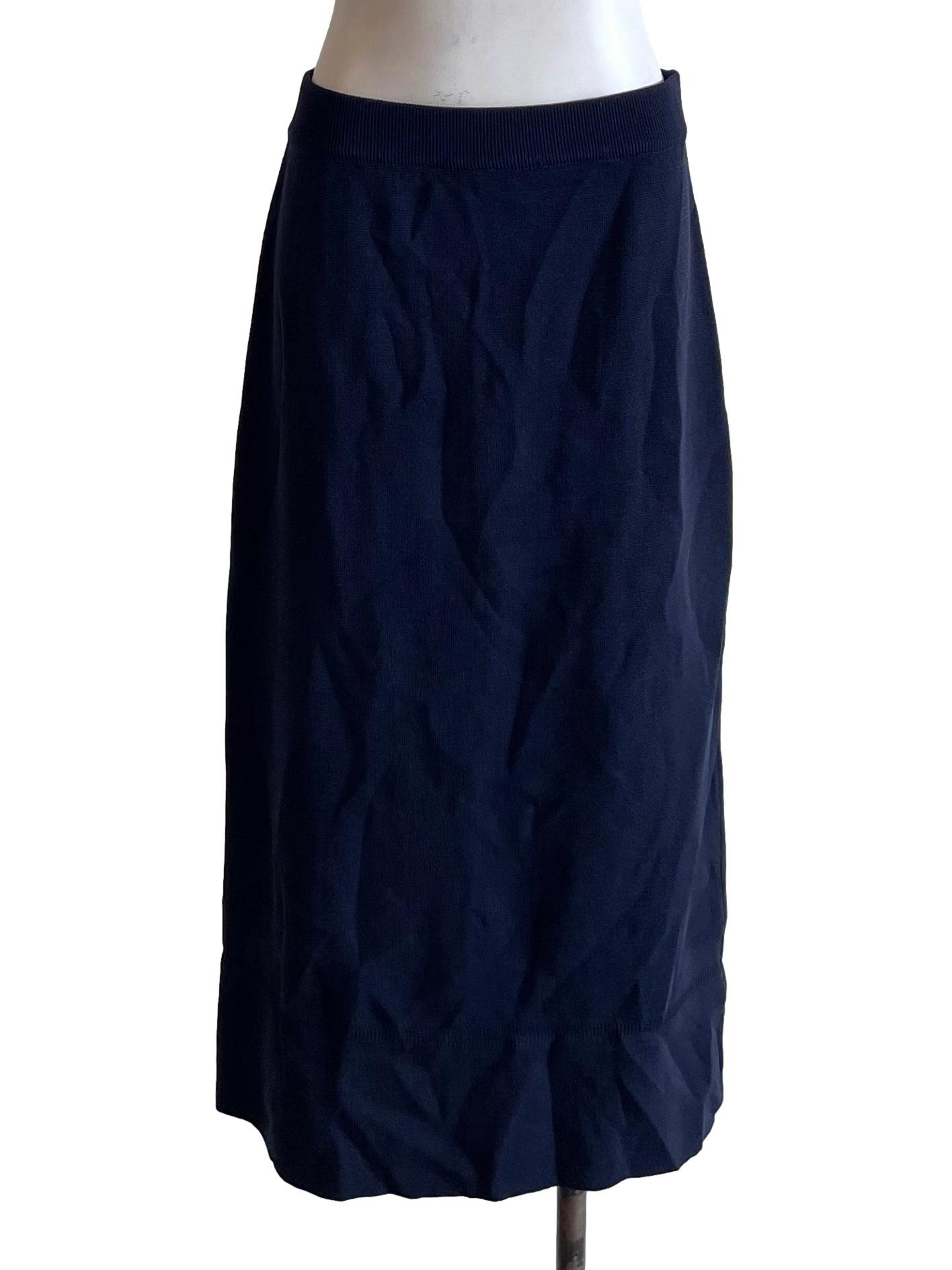 Navy Knit Pencil Skirt OSN