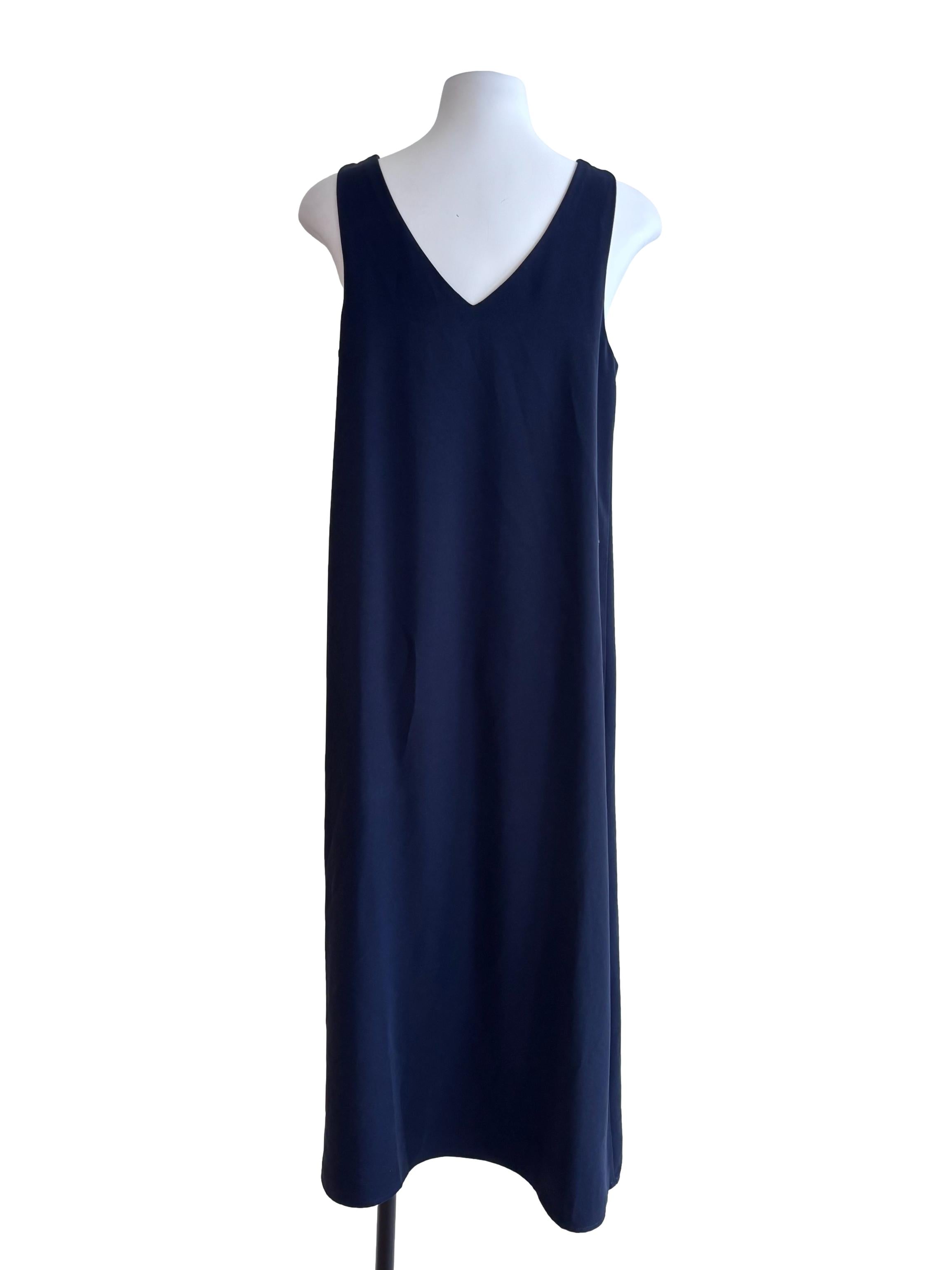 Navy Blue Square Neck Dress