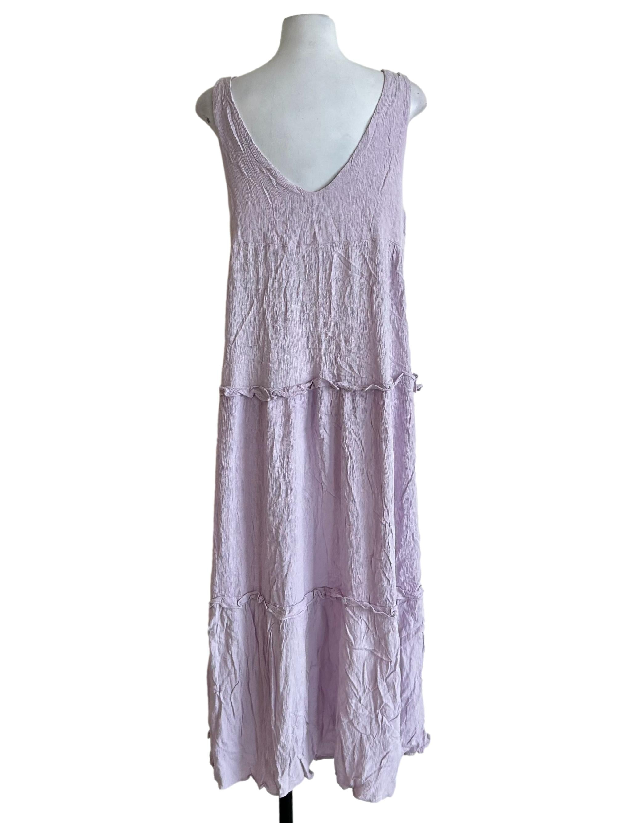 Lilac Crinkle Tiered Maxi Dress