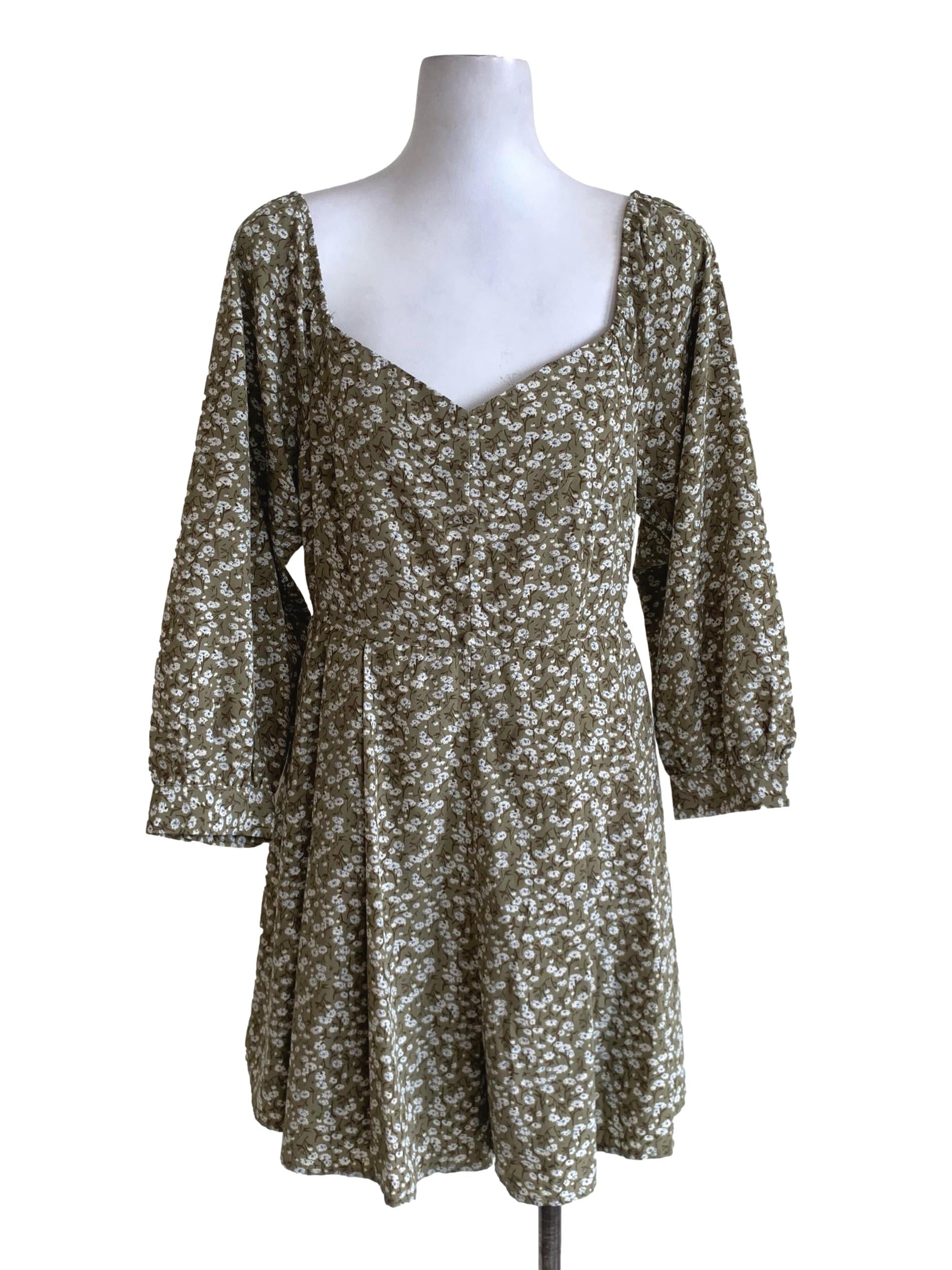 Sage Green Floral Romper