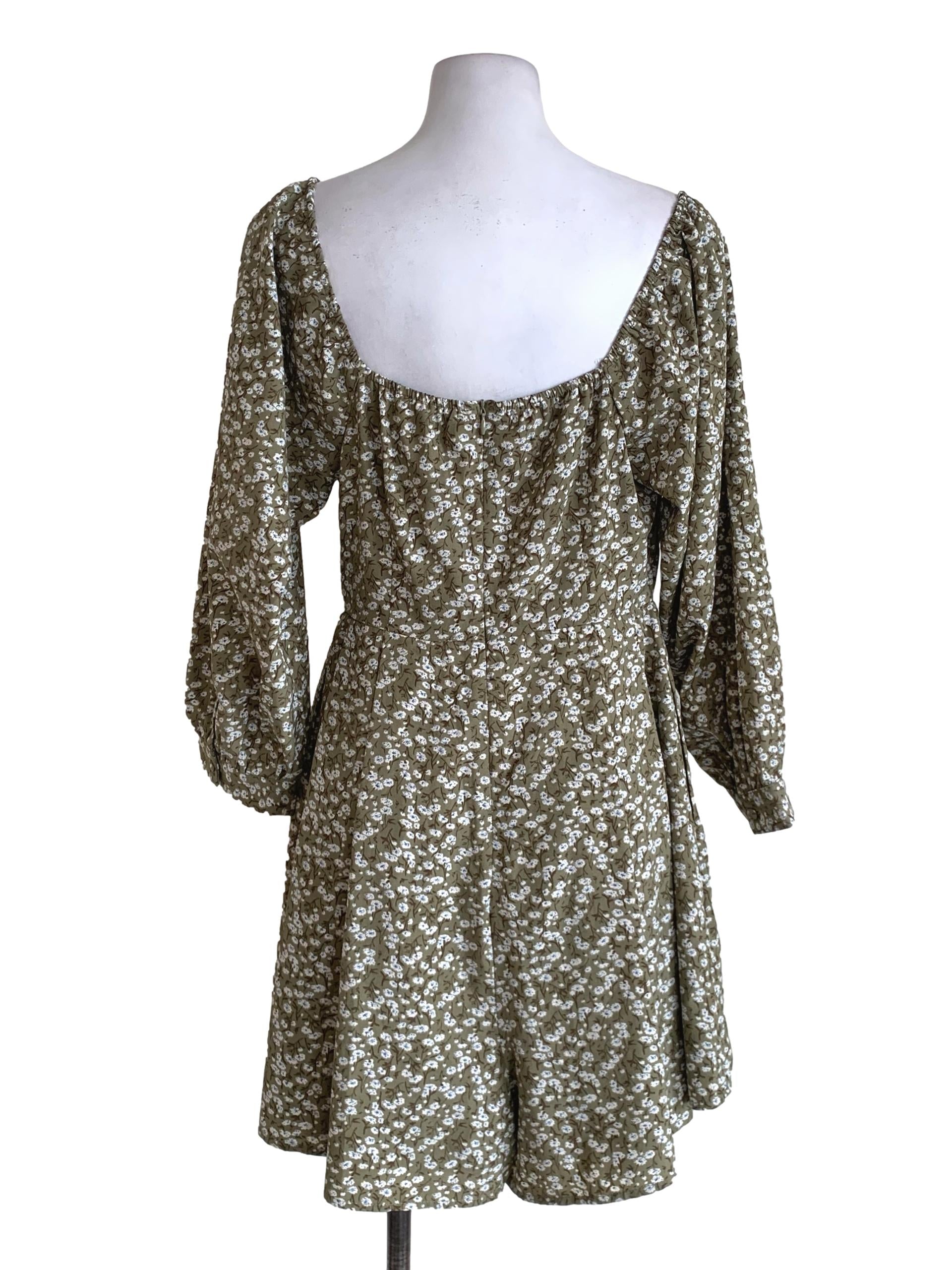 Sage Green Floral Romper