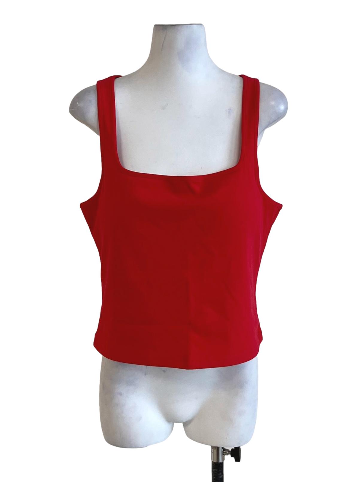 Red Lexy Scoop Neck Padded Top