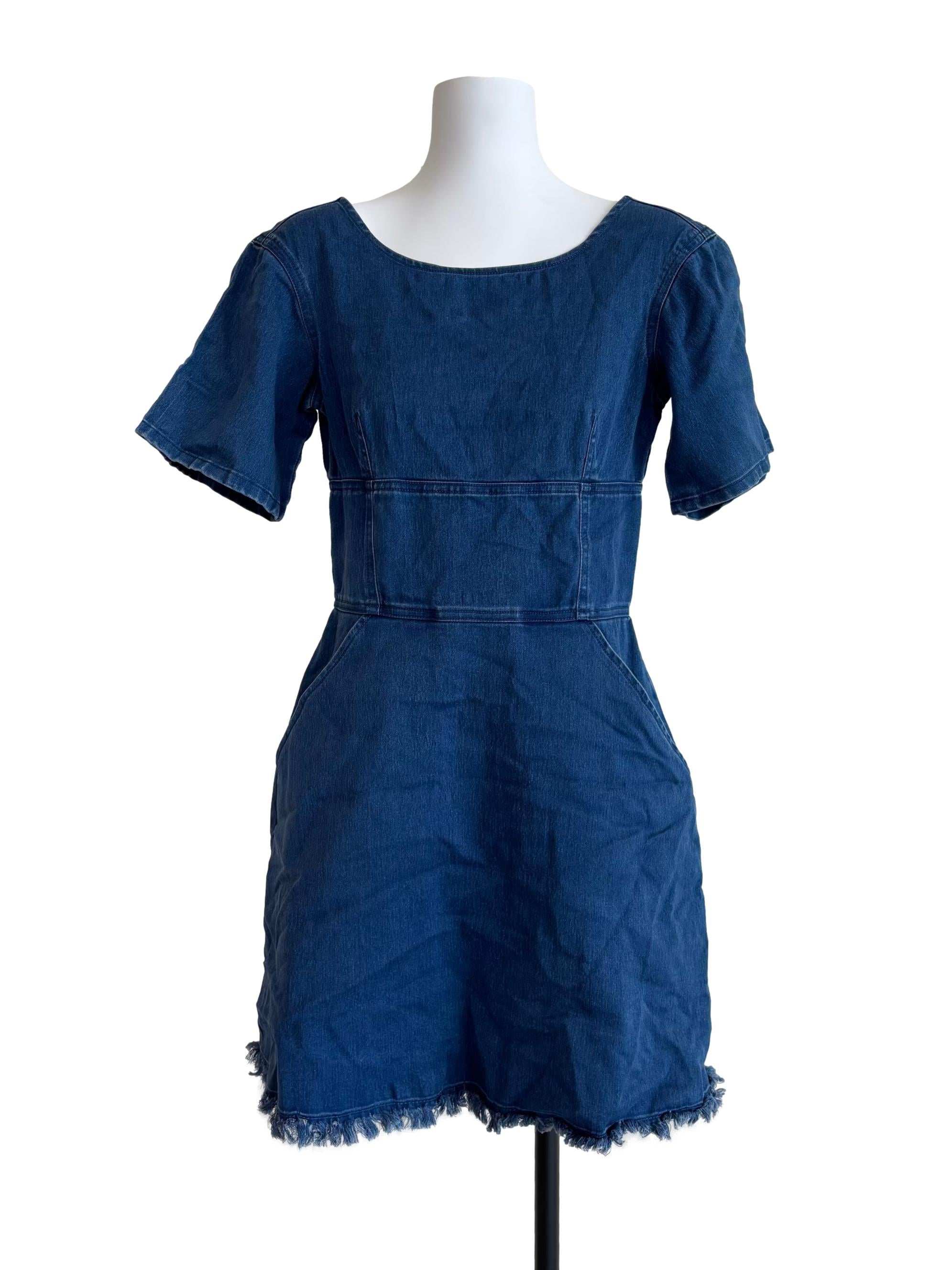 Denim Blue A-Line Mini Dress