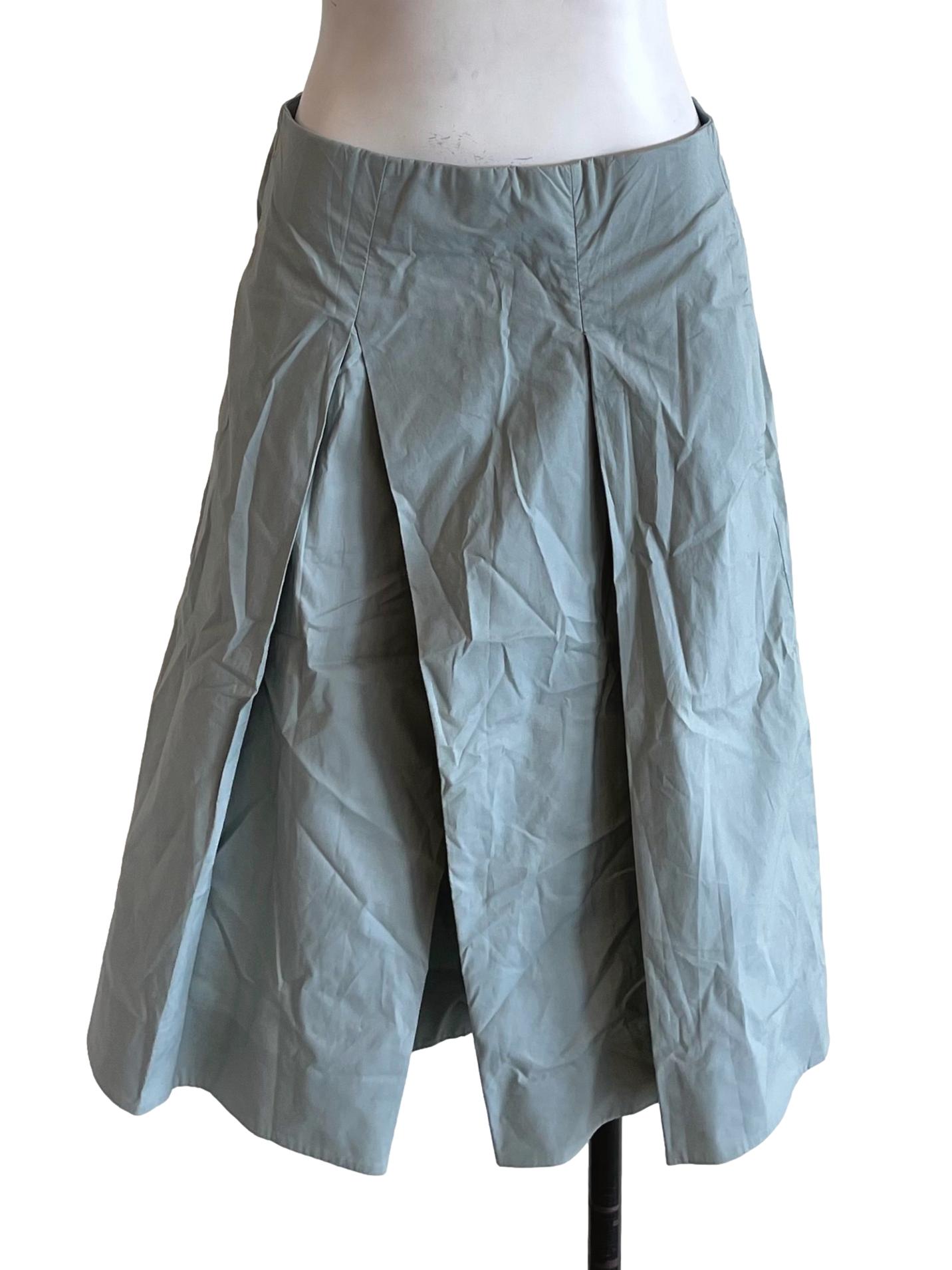 Sage Pleated Skirt