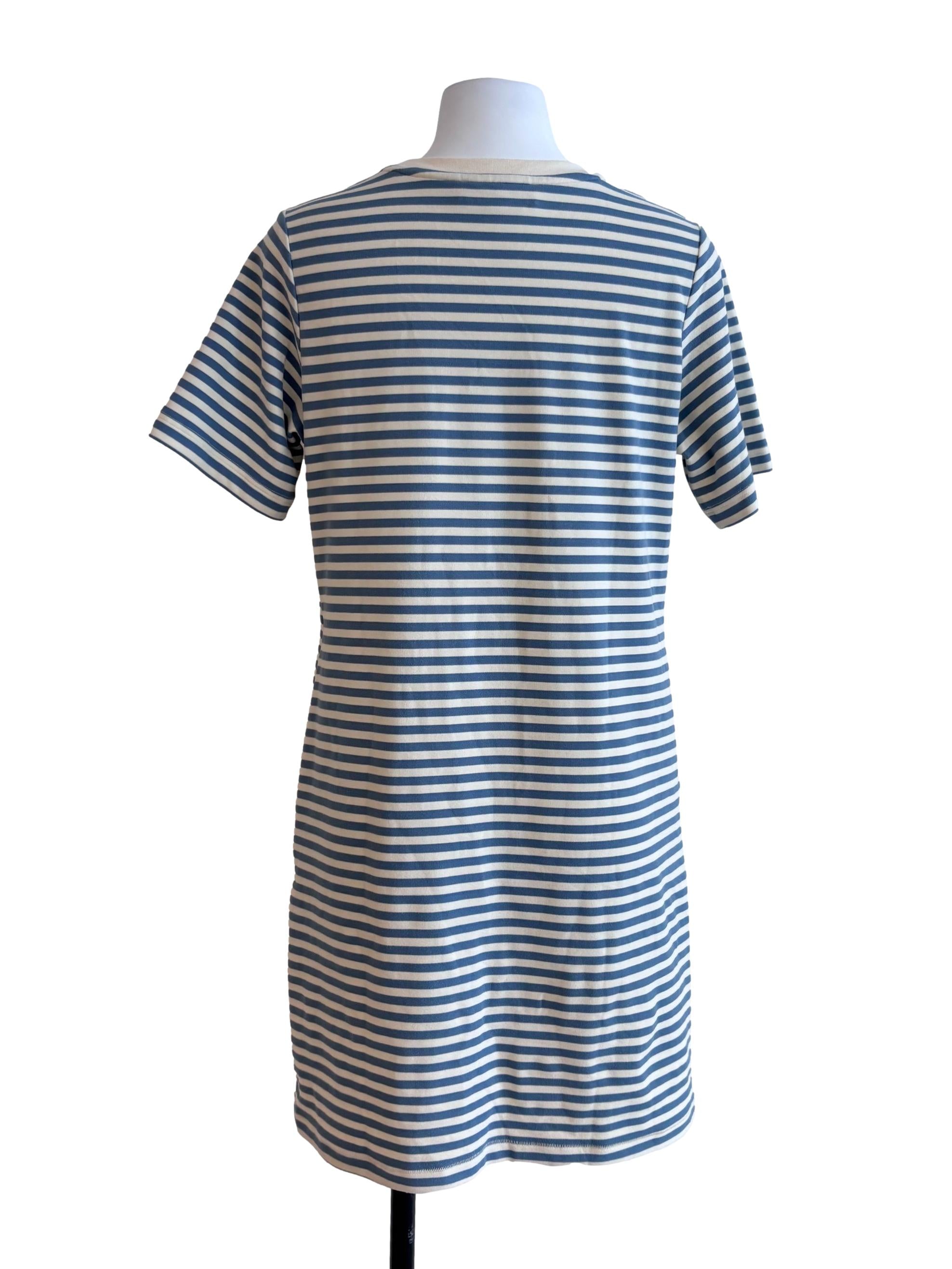 Blue Cream Stripe Tee Dress