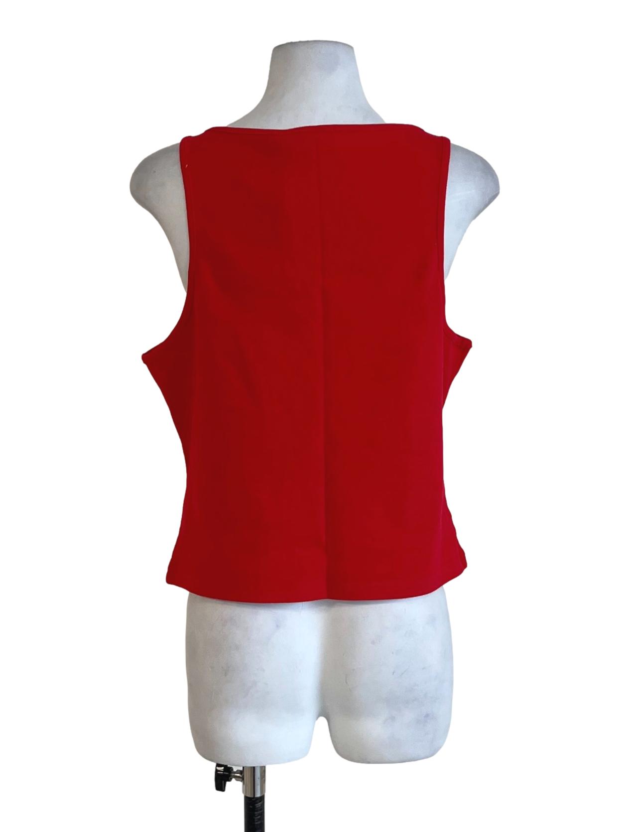 Red Lexy Scoop Neck Padded Top