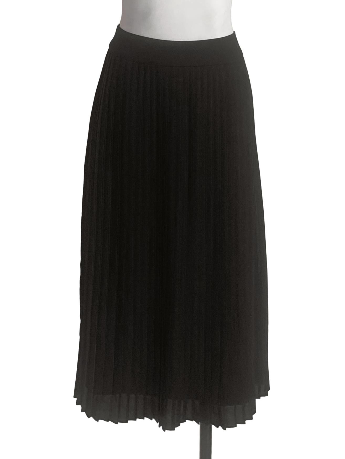Midnight Black Pleated Skirt