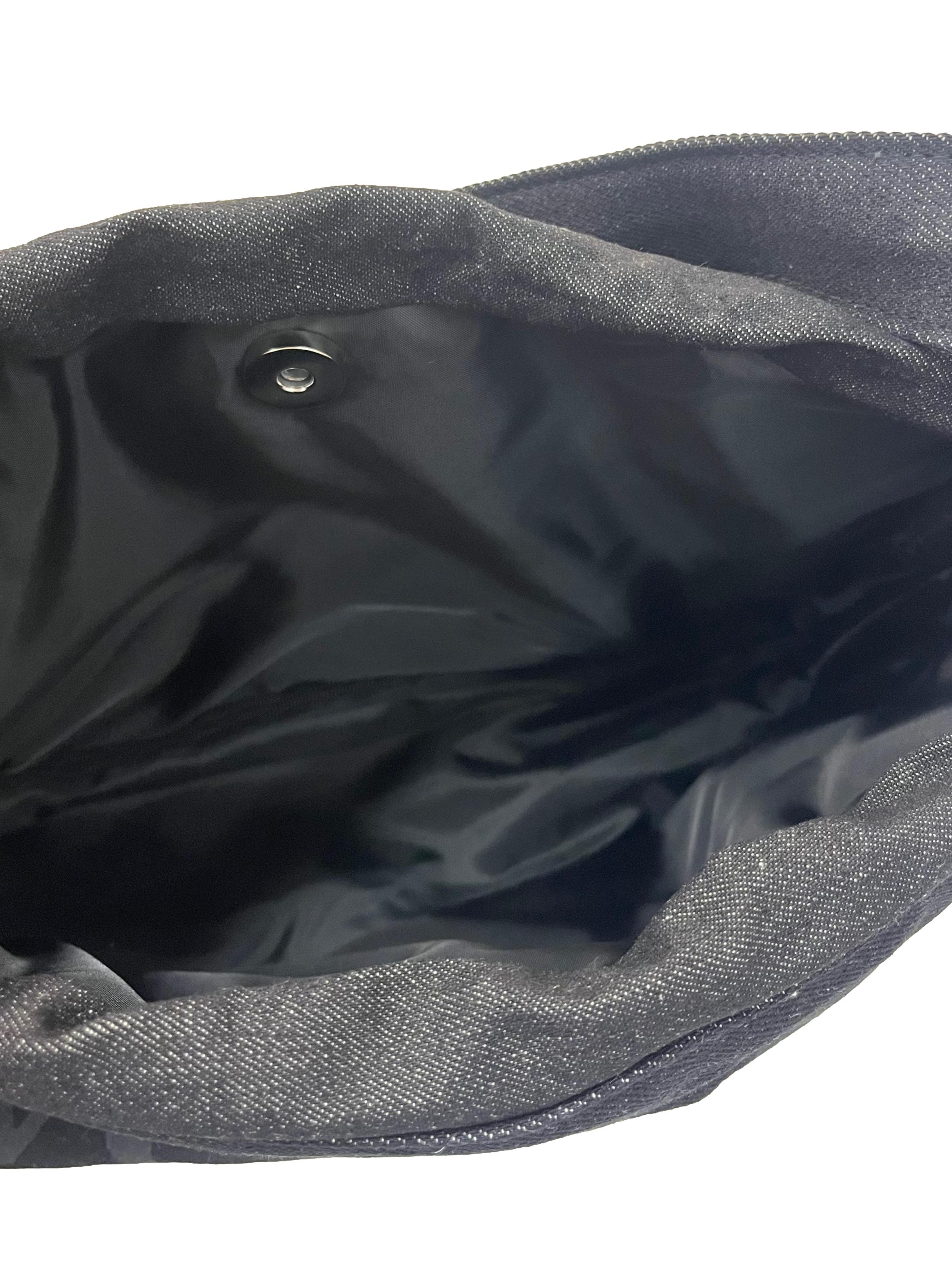 Black Denim Dumpling Bag