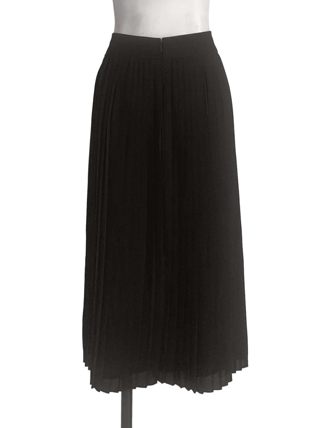 Midnight Black Pleated Skirt