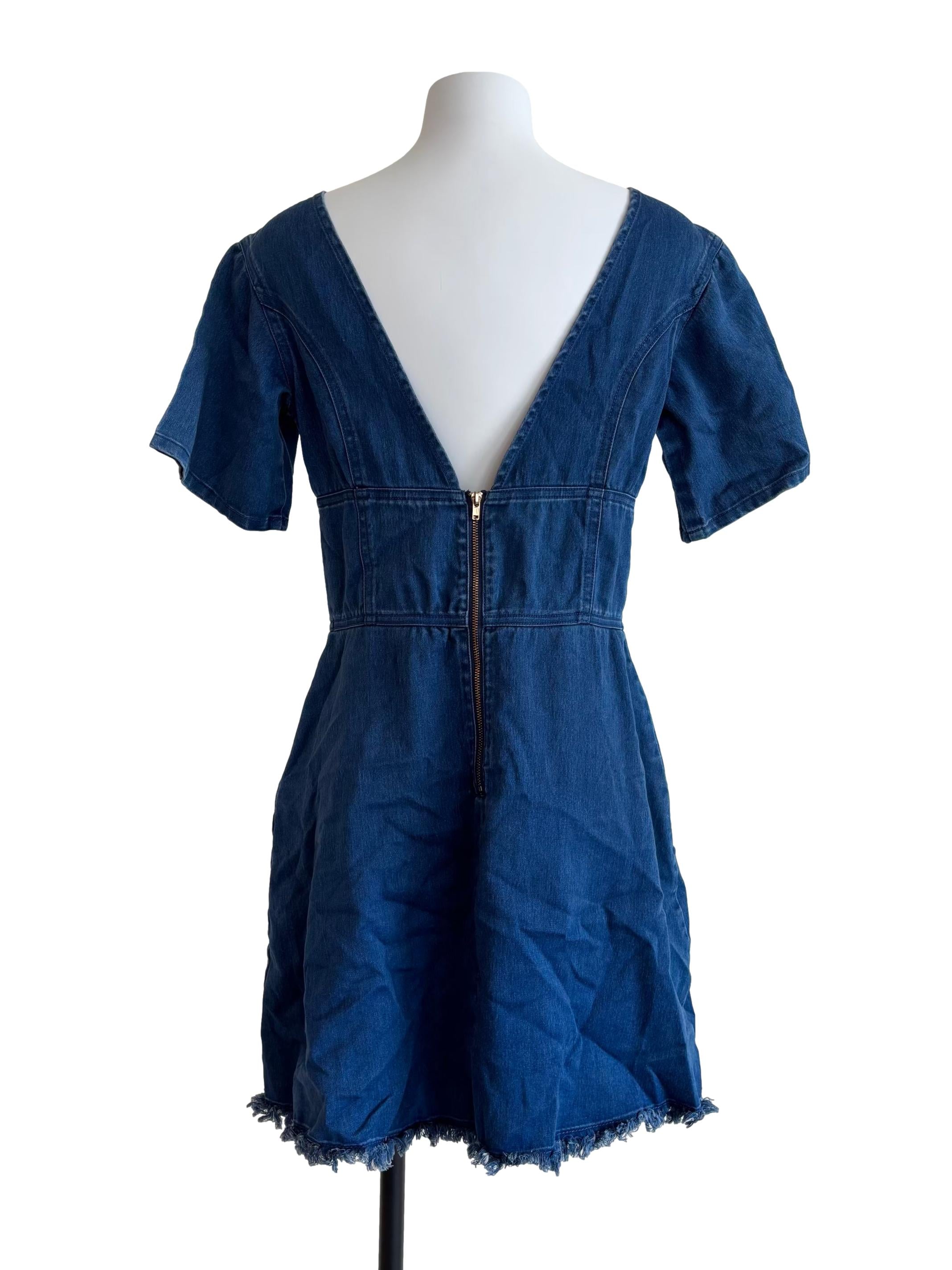 Denim Blue A-Line Mini Dress