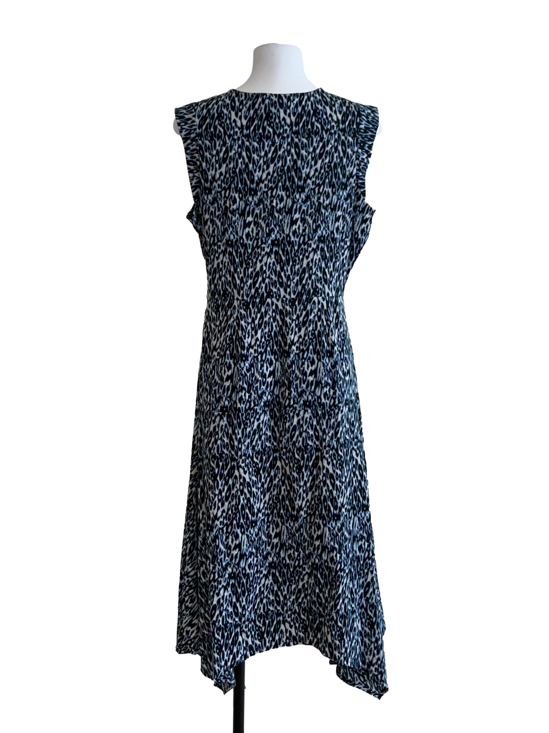 Blue And Black Leopard Print Dress