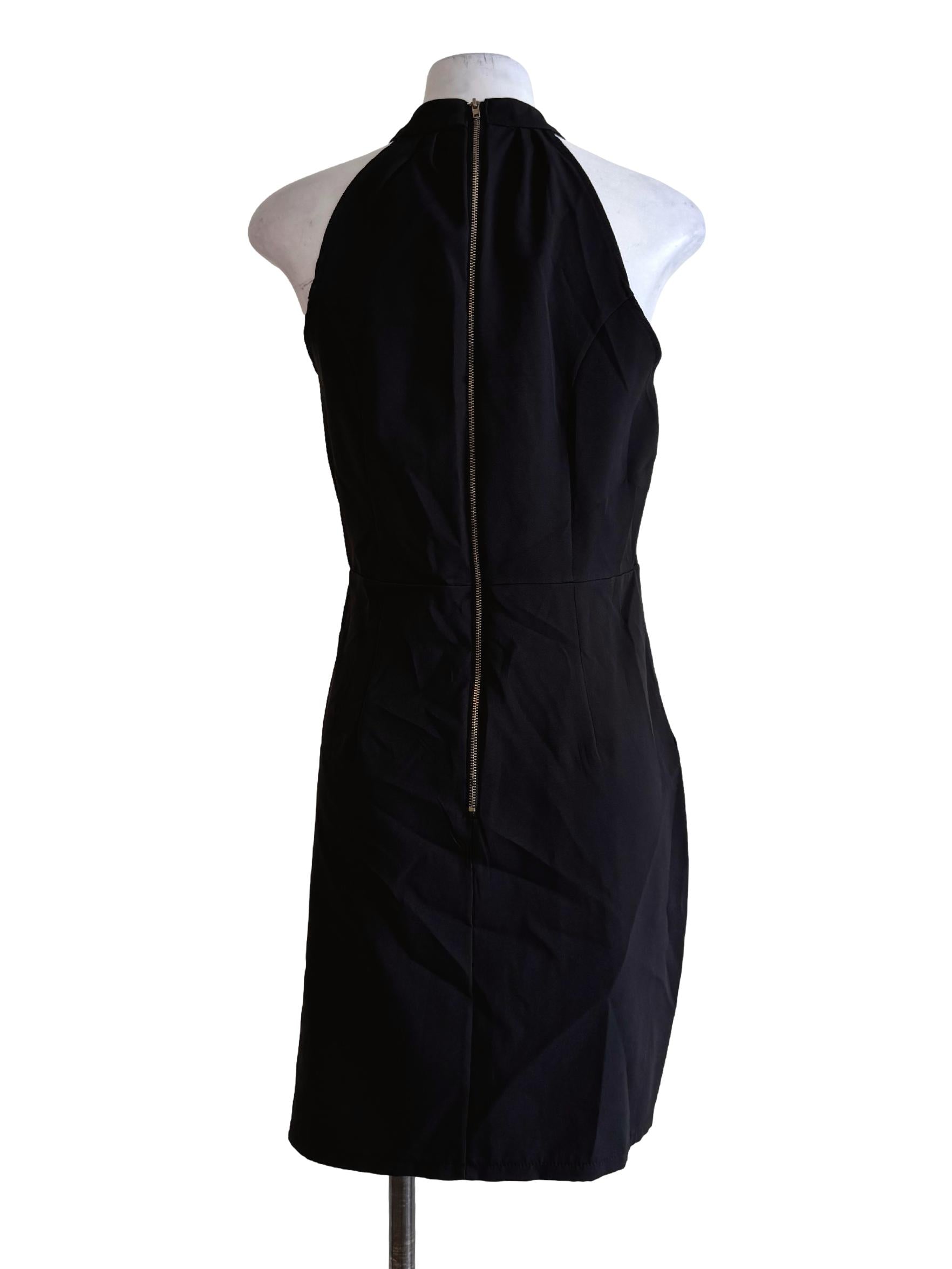 Ink Black High Neck Dress
