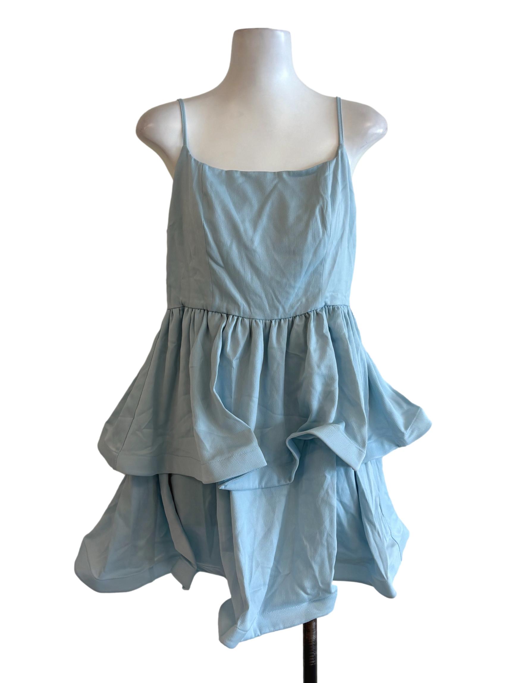 Baby Blue Layered Flare Dress