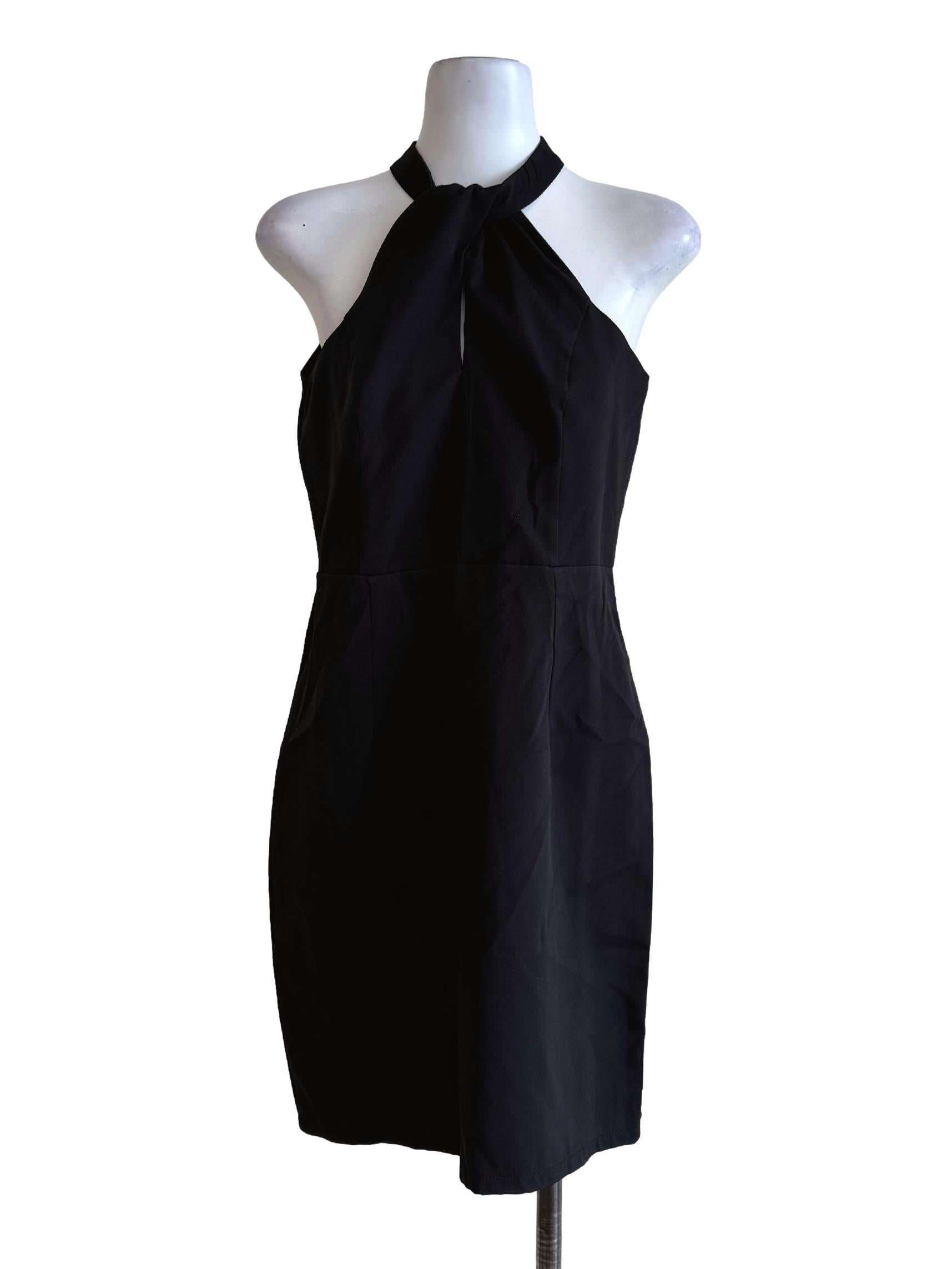 Ink Black High Neck Dress