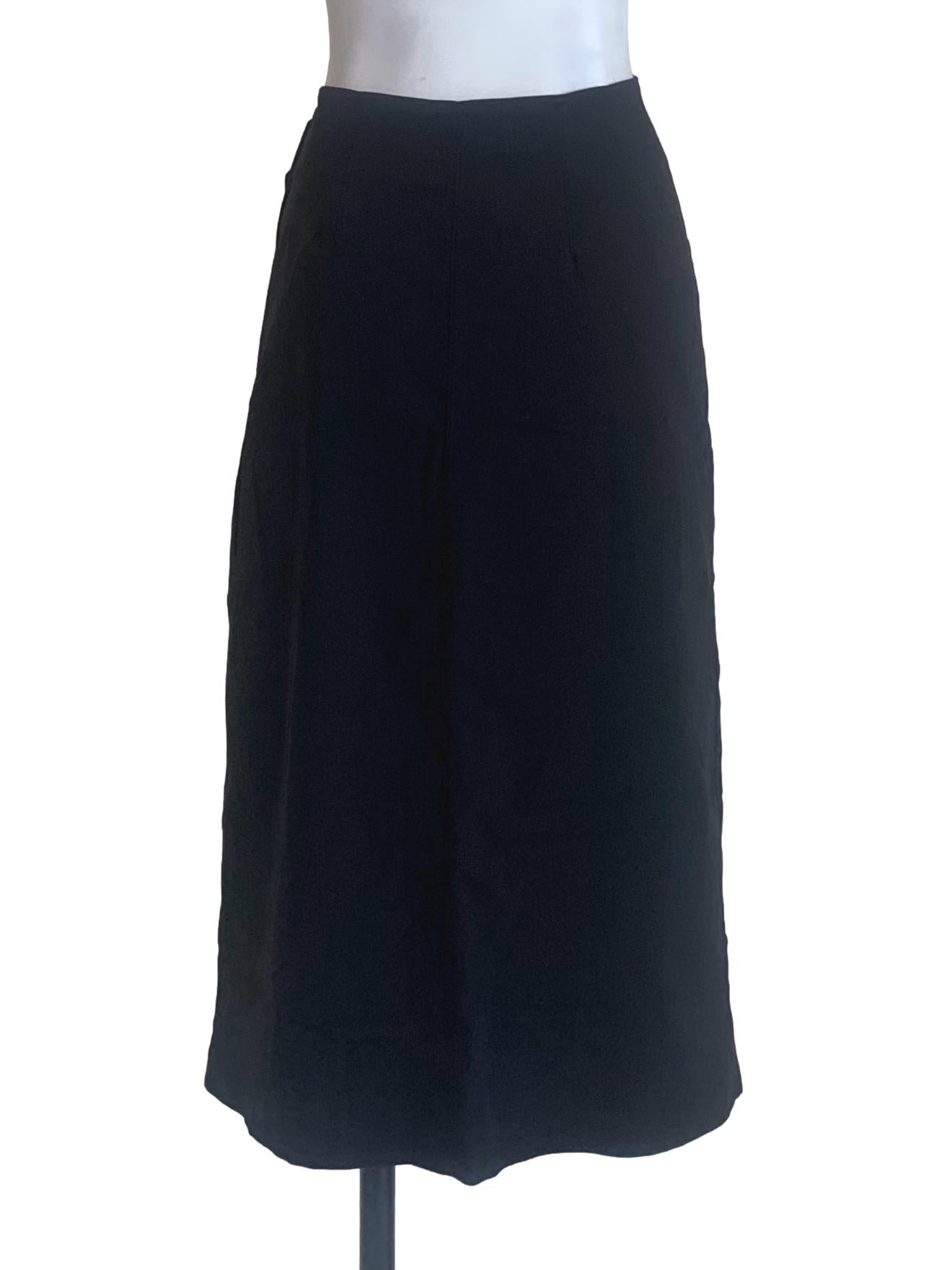 Ebony Black Straight Skirt