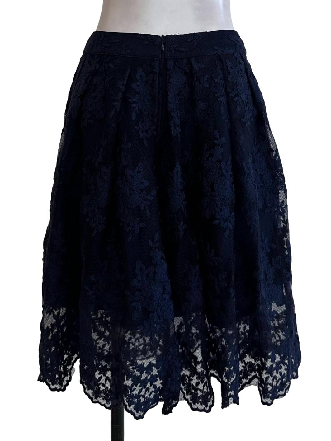 Navy Blue Lace Skirts