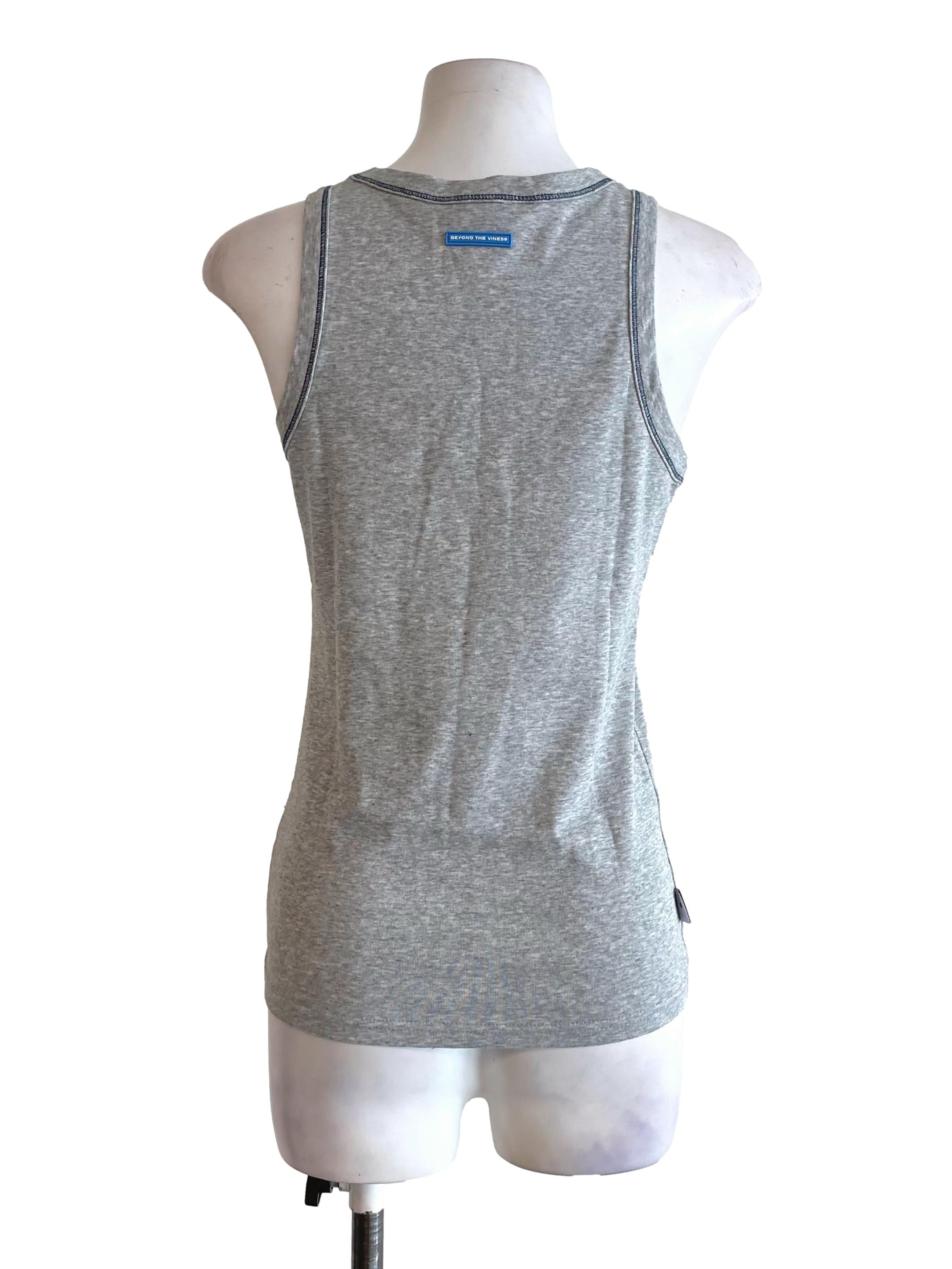 Warm Grey Contrast Stitch Tank Top