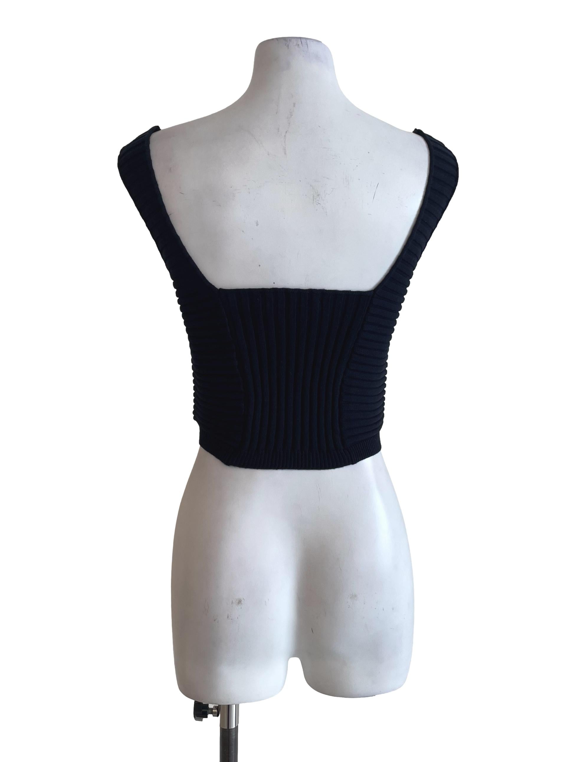 Navy Blue Ribbed Top LB