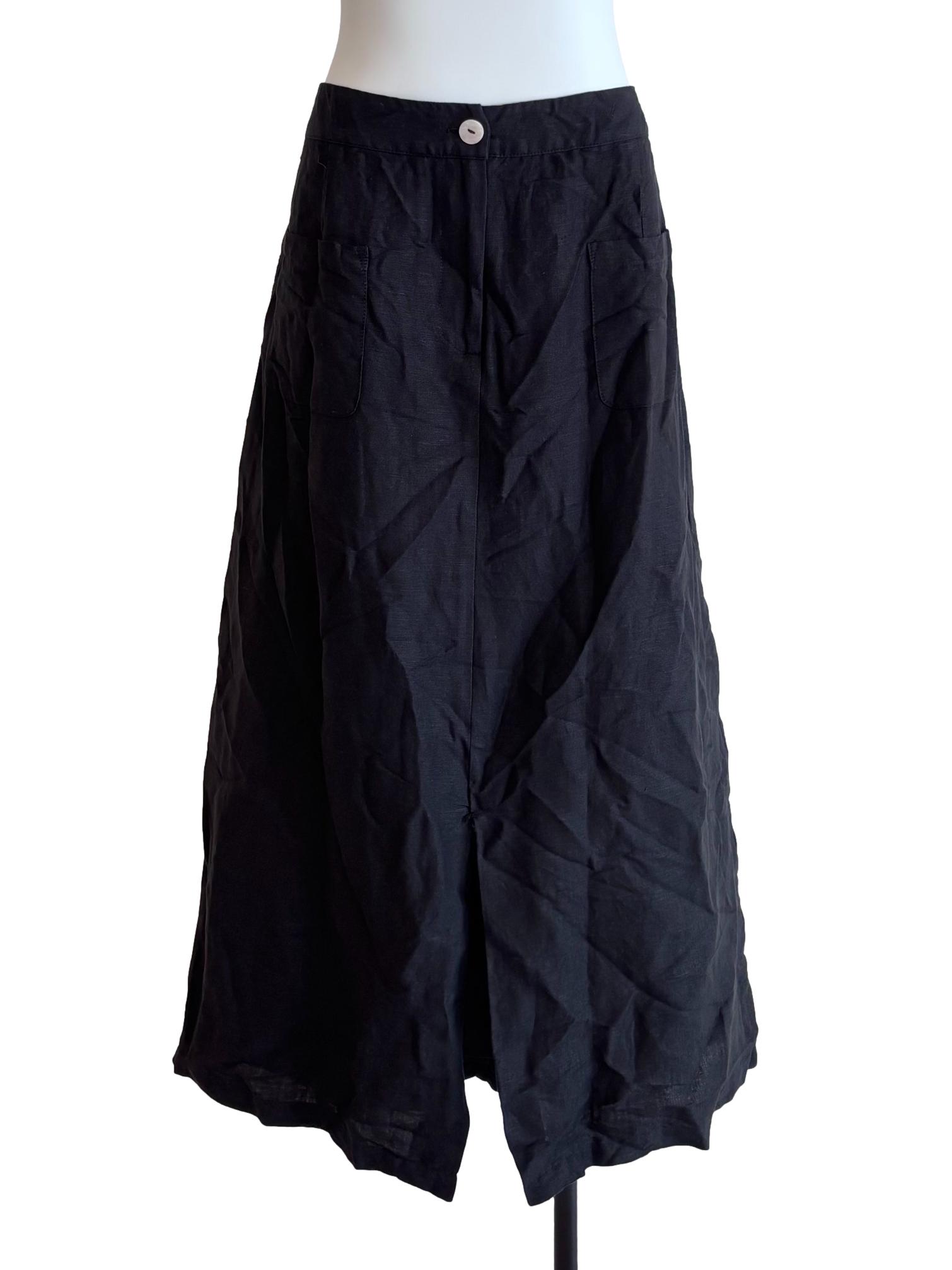 Black Front Slit Skirt