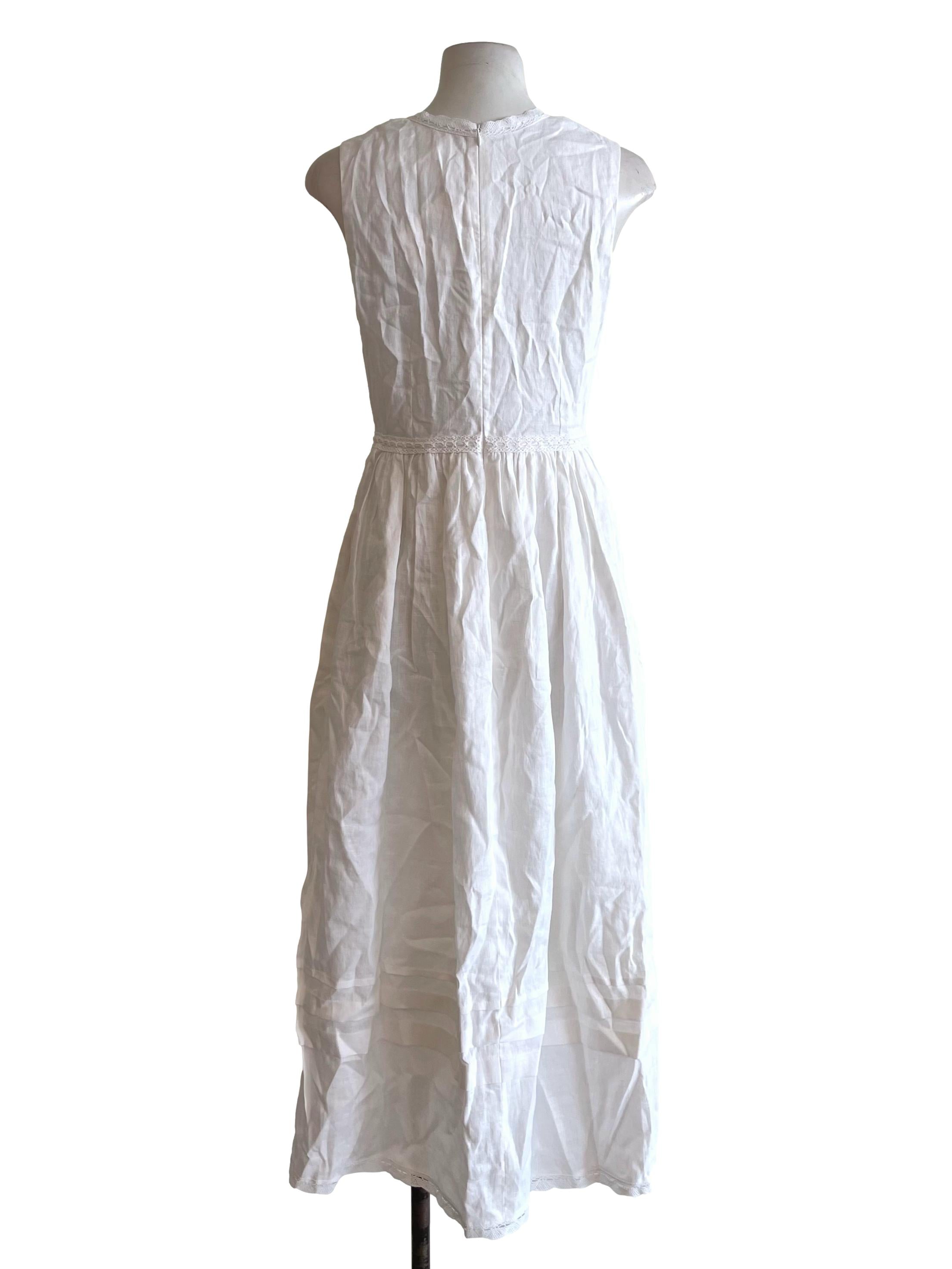 White Lace Sleeveless Bouffant Dress