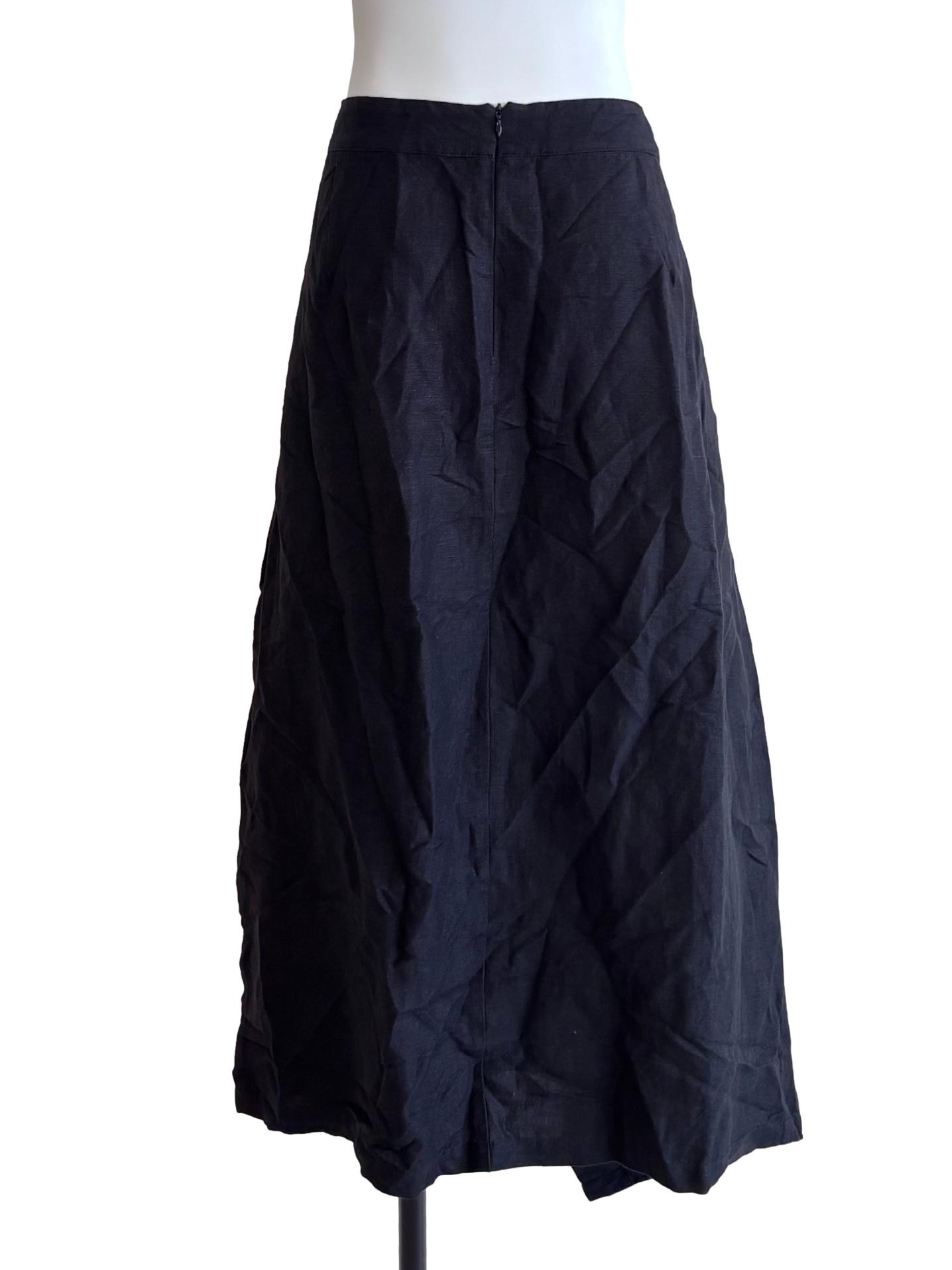 Black Front Slit Skirt